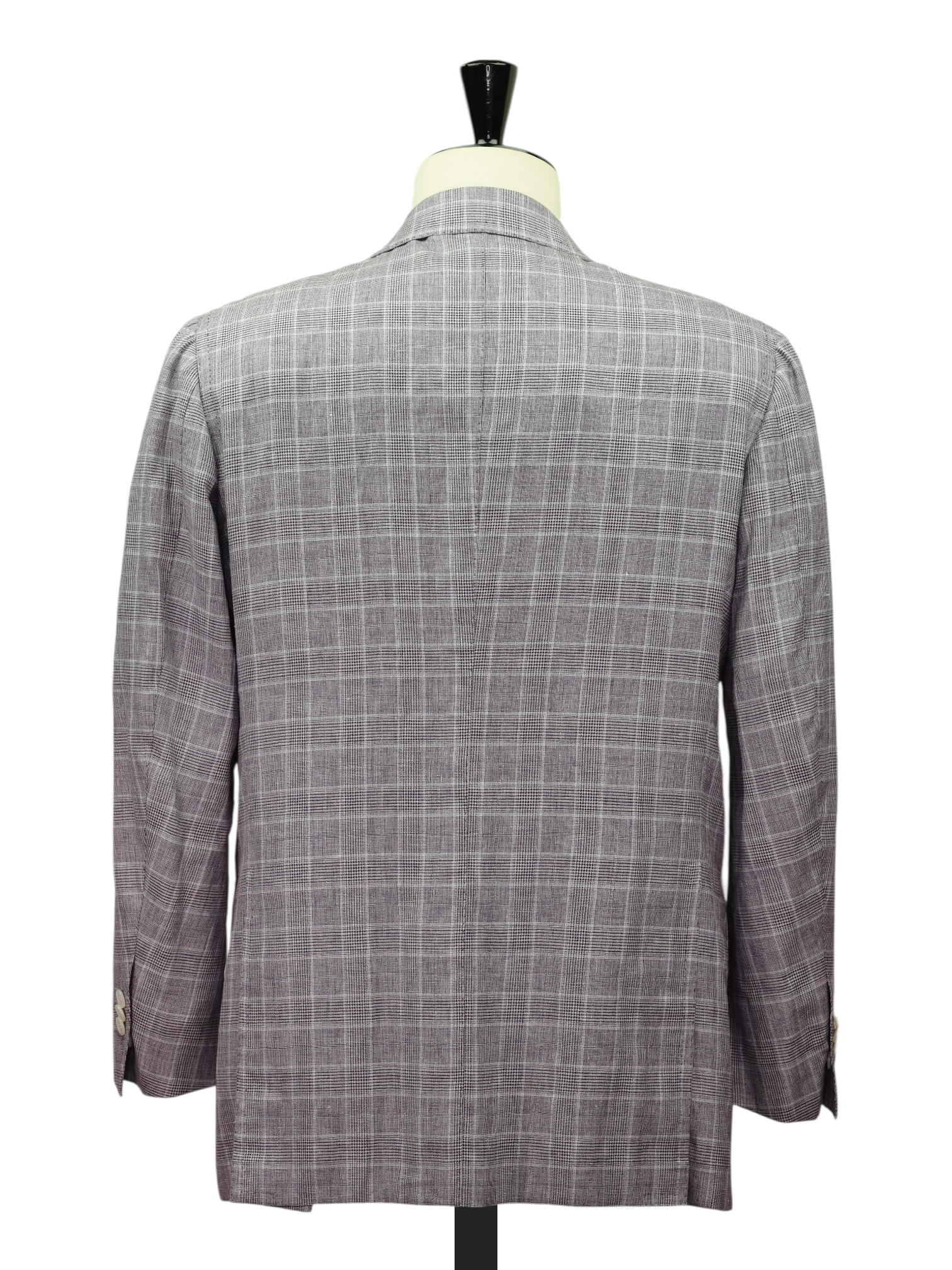 Cesare Attolini Soft Purple Wool, Silk & Linen Double-Breasted Glenplaid Jacket