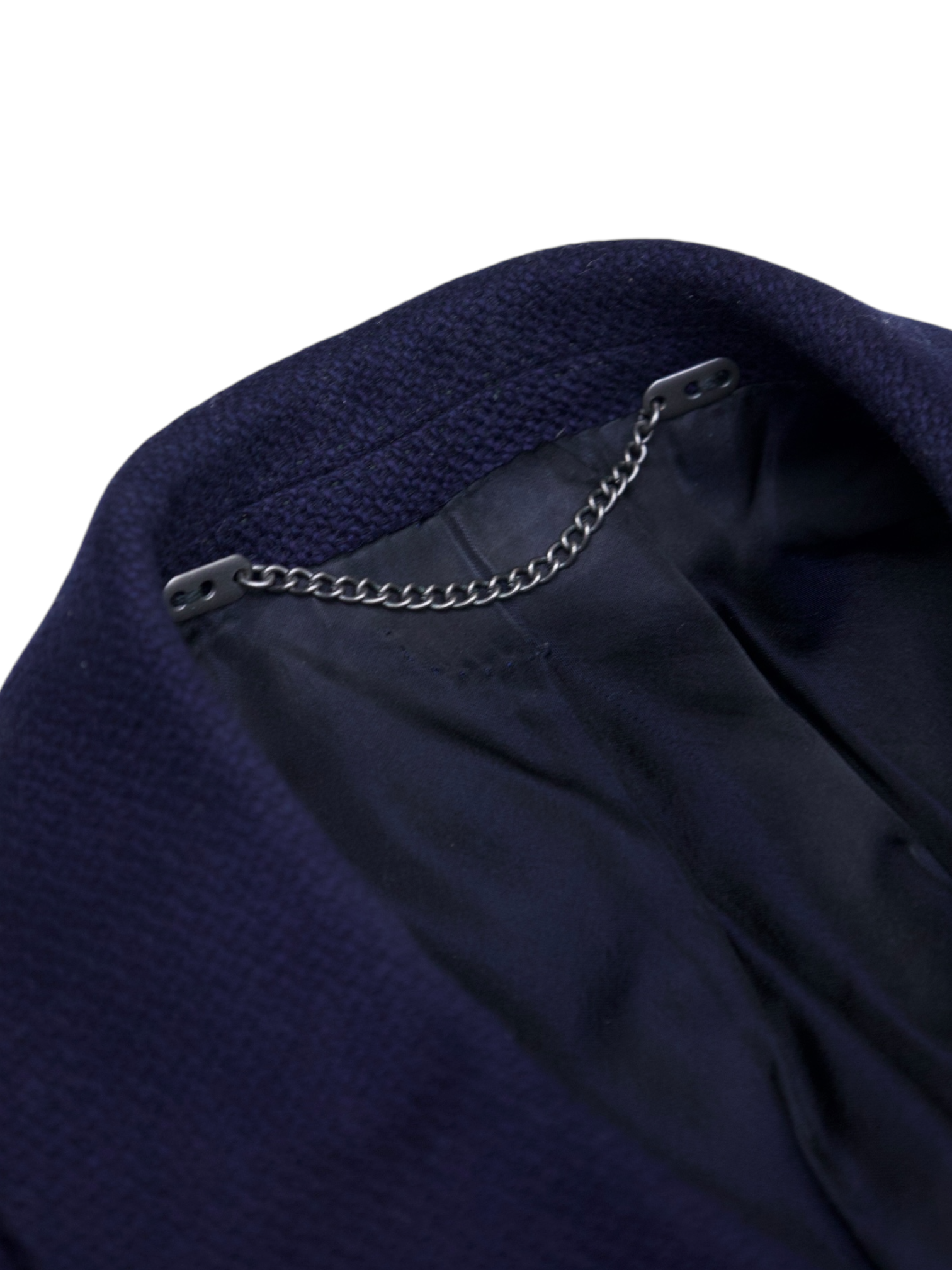 Cesare Attolini Navy Cashmere Double-Breasted Micro-Structure Peacoat