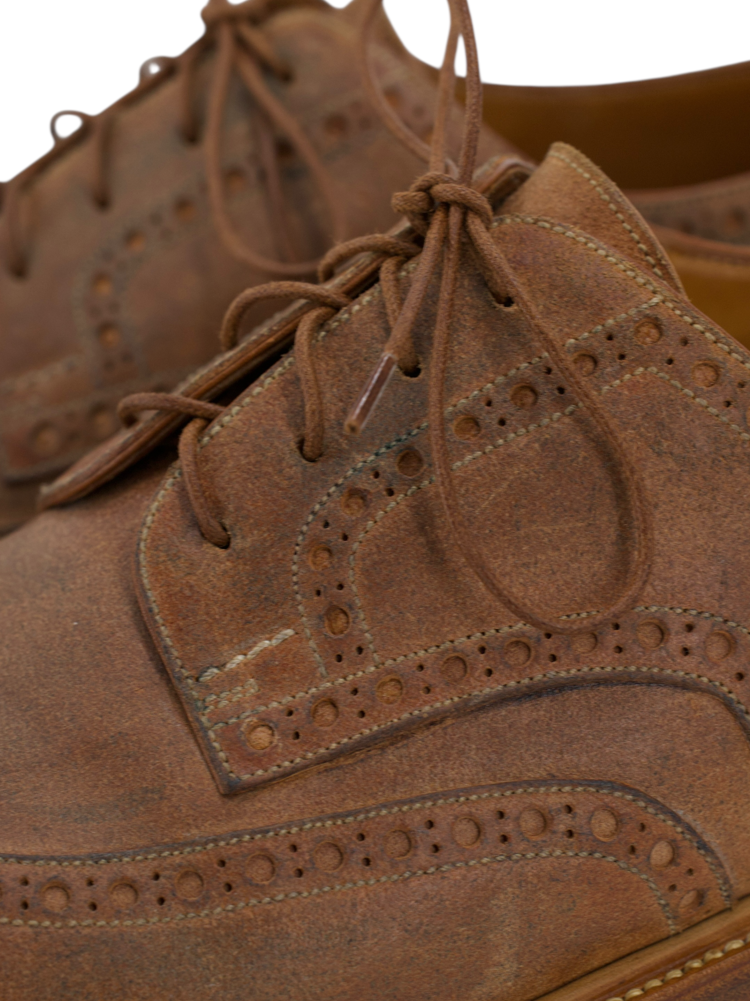 Silvano Lattanzi Light Brown Vintage Leather Derby Lace-Ups