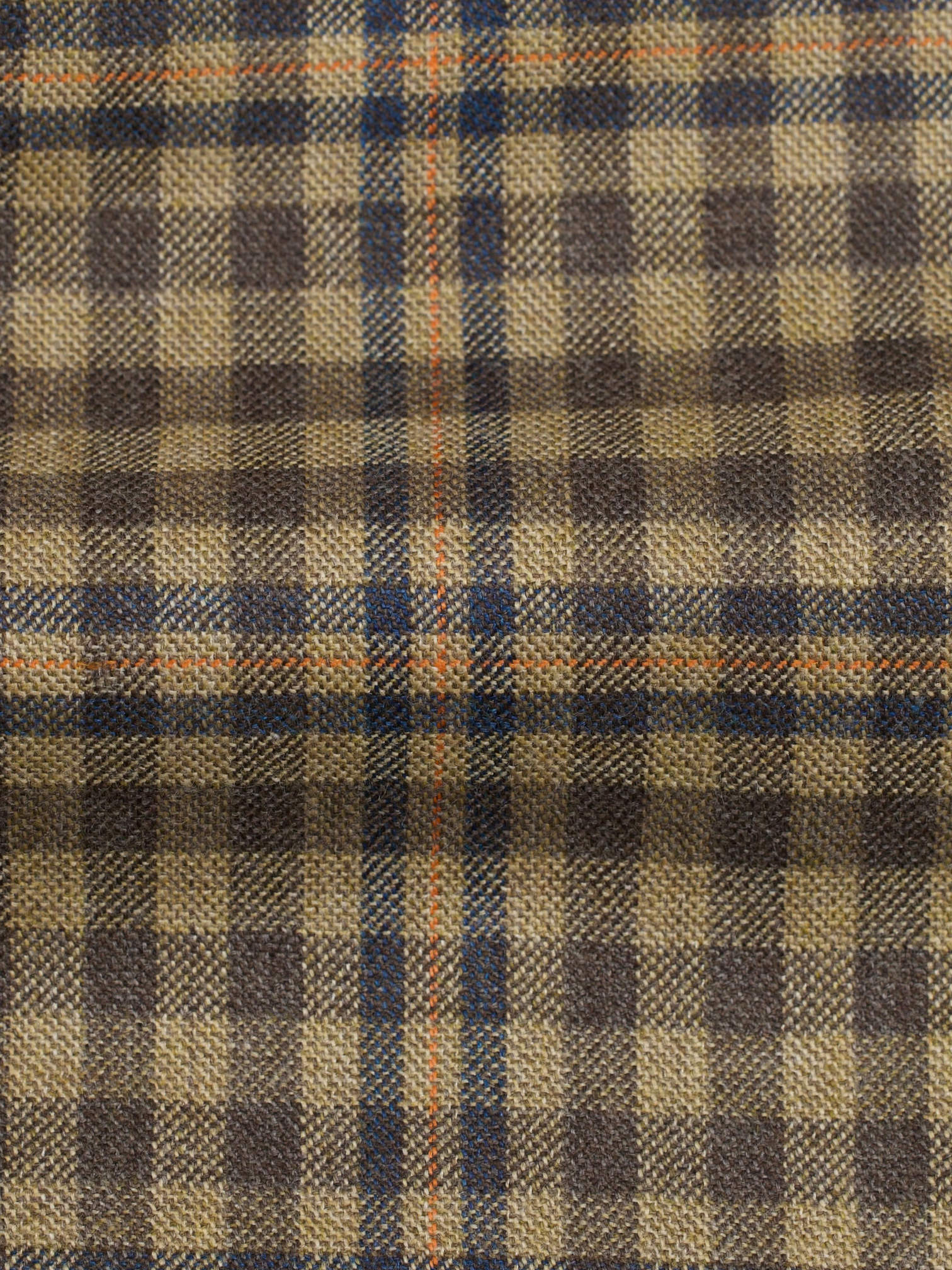 Cesare Attolini Brown & Orange Cashmere & Silk Tartan Jacket