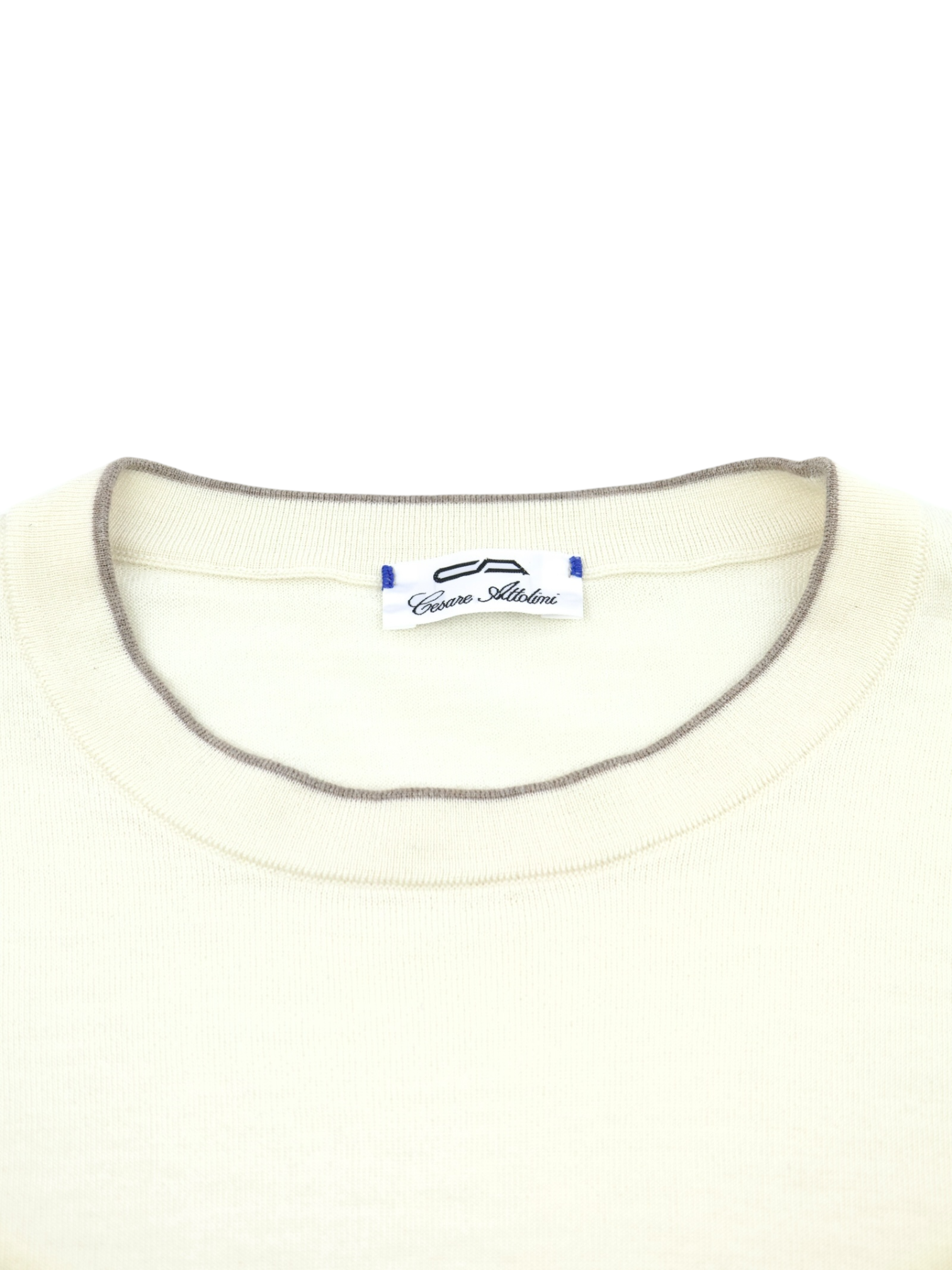 Cesare Attolini Offwhite Cashmere & Silk Roundneck