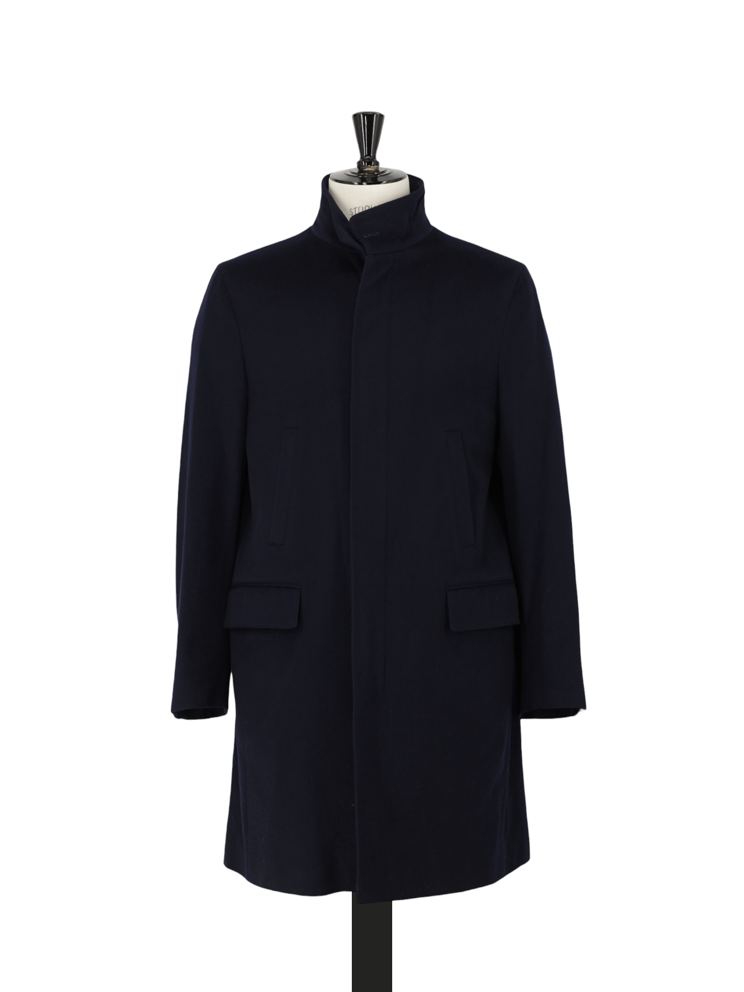 Brioni Navy Pure Stormsystem Wool Sartorial Overcoat
