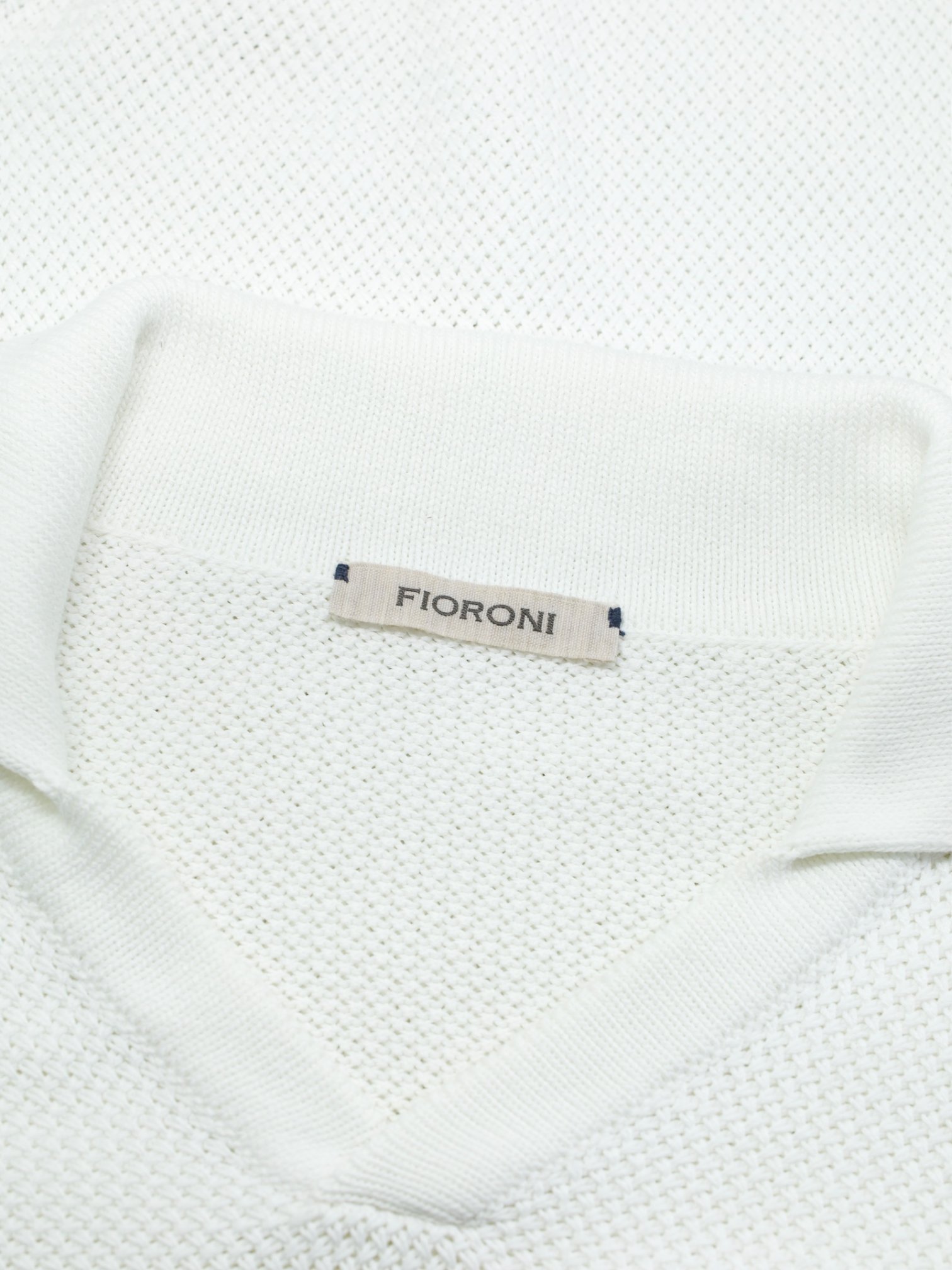 Fioroni White Cotton & Silk Tricot "The Talented Mr. Ripley" Polo