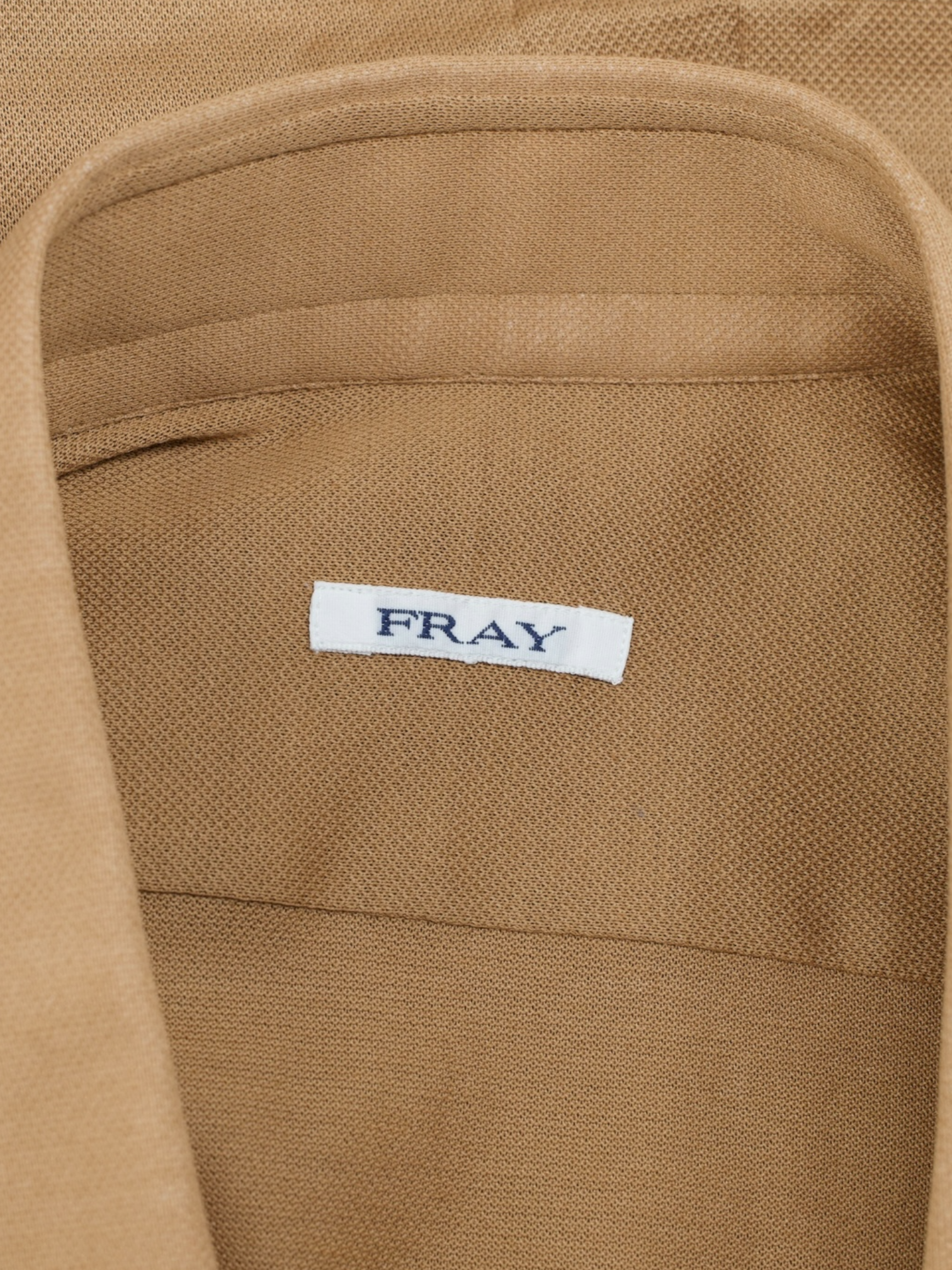 Fray Caramel Brown Cotton Piqué-Knitted "Gabriel" Shirt
