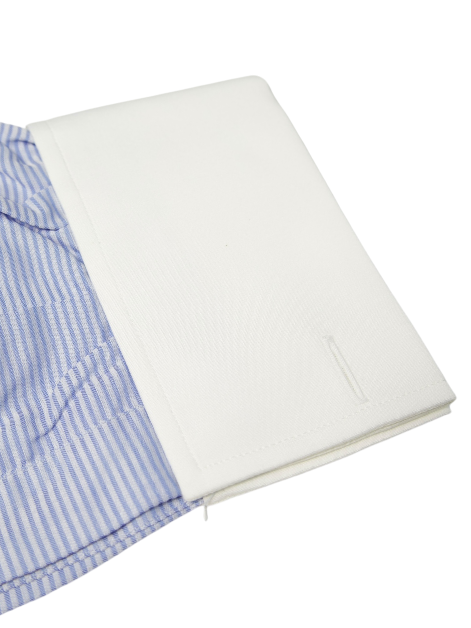 Turnbull & Asser Light Blue Contrast Collar Horizontal-Stripe Shirt