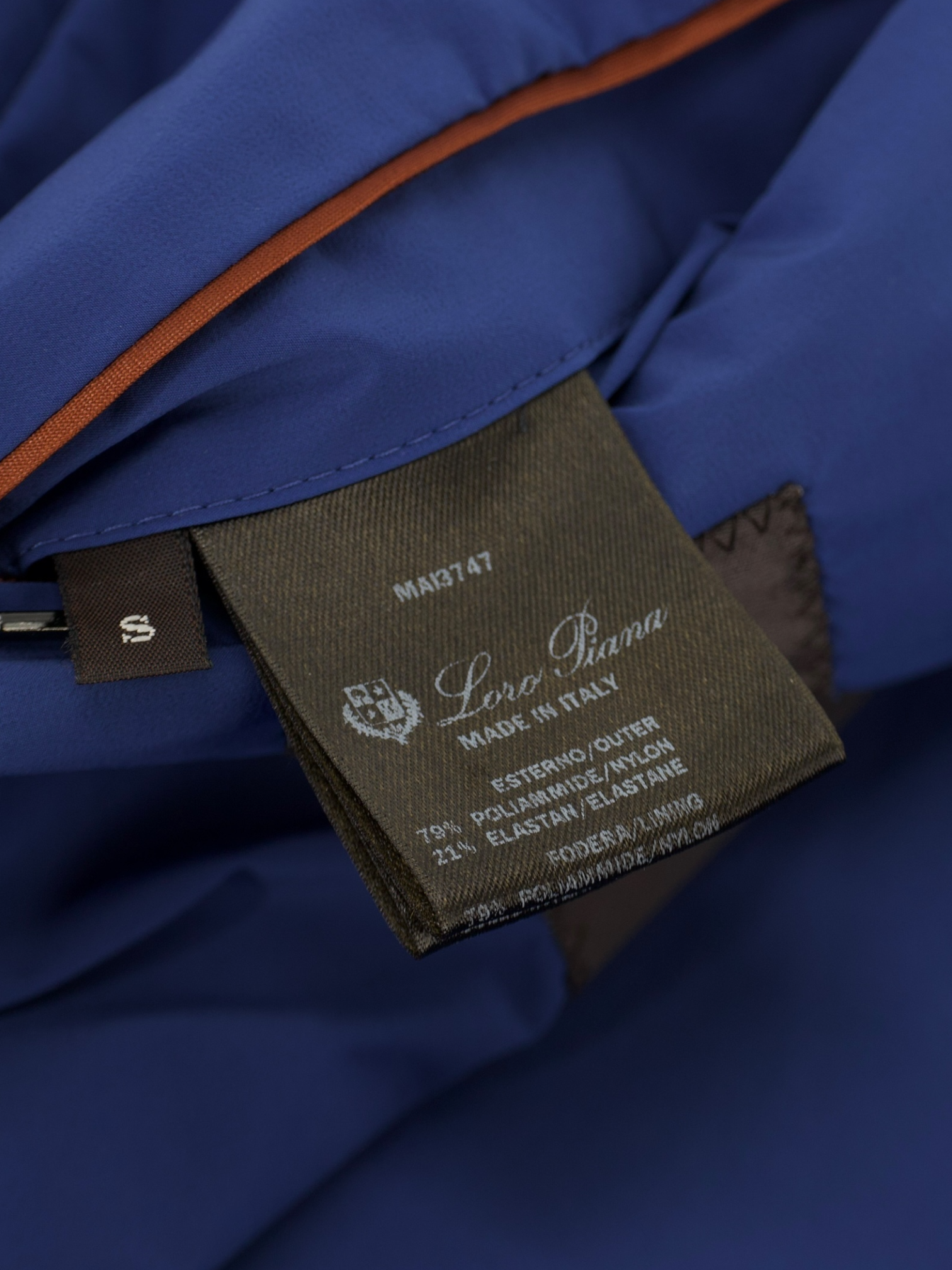 Loro Piana Cobalt Blue Rain System Windbreaker