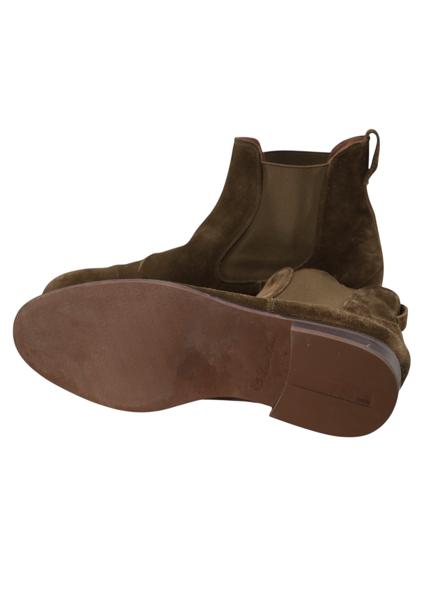 Loro Piana Brown Suede "City Beatle Walk" Chelsea Boots