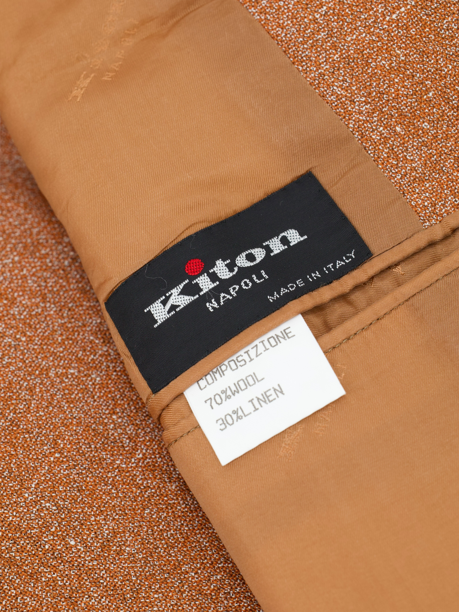 Kiton Terracotta Wool & Linen Mélange Summer Jacket