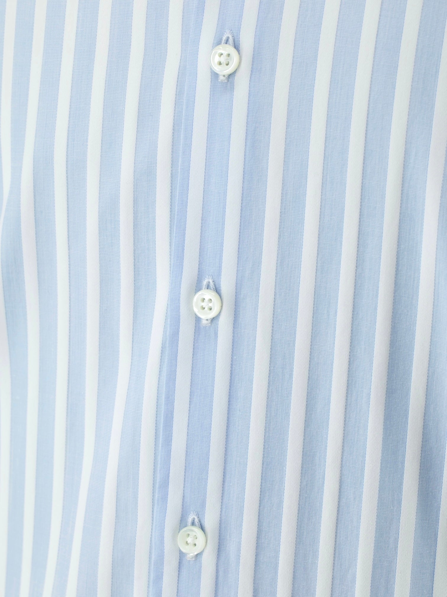 Emanuele Maffeis White & Light Blue Cotton Bengal-Stripe Shirt