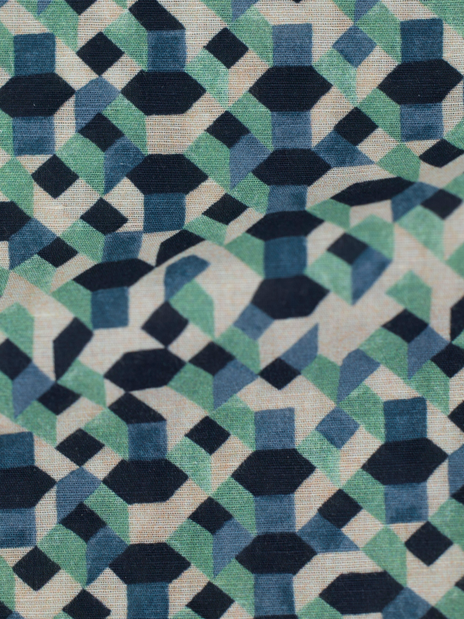Brioni White Multicolor Linen & Cotton Geometric Pattern Summer Shirt
