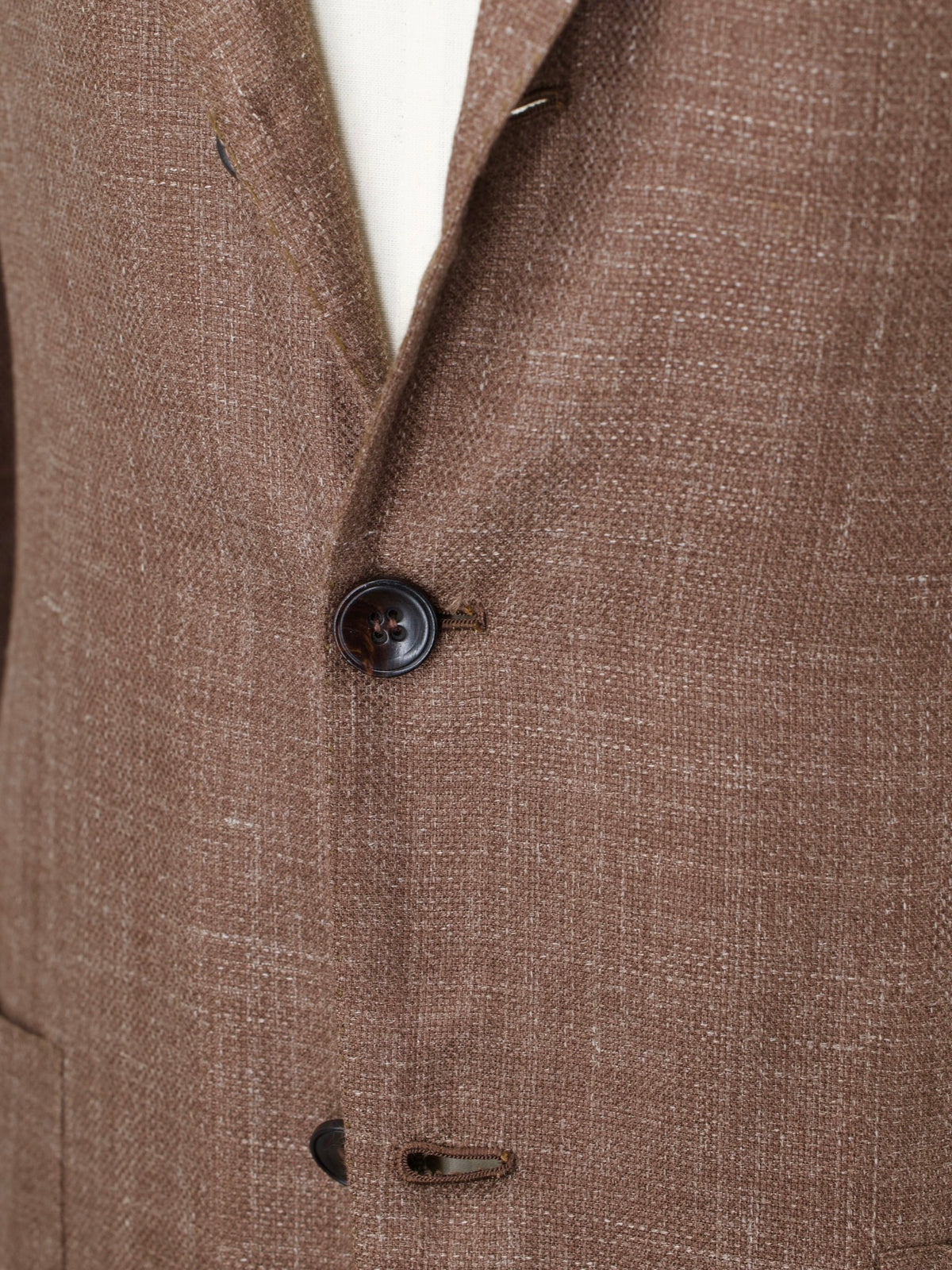Kiton Pastel Brown Cashmere, Silk & Linen Melange Summer Jacket