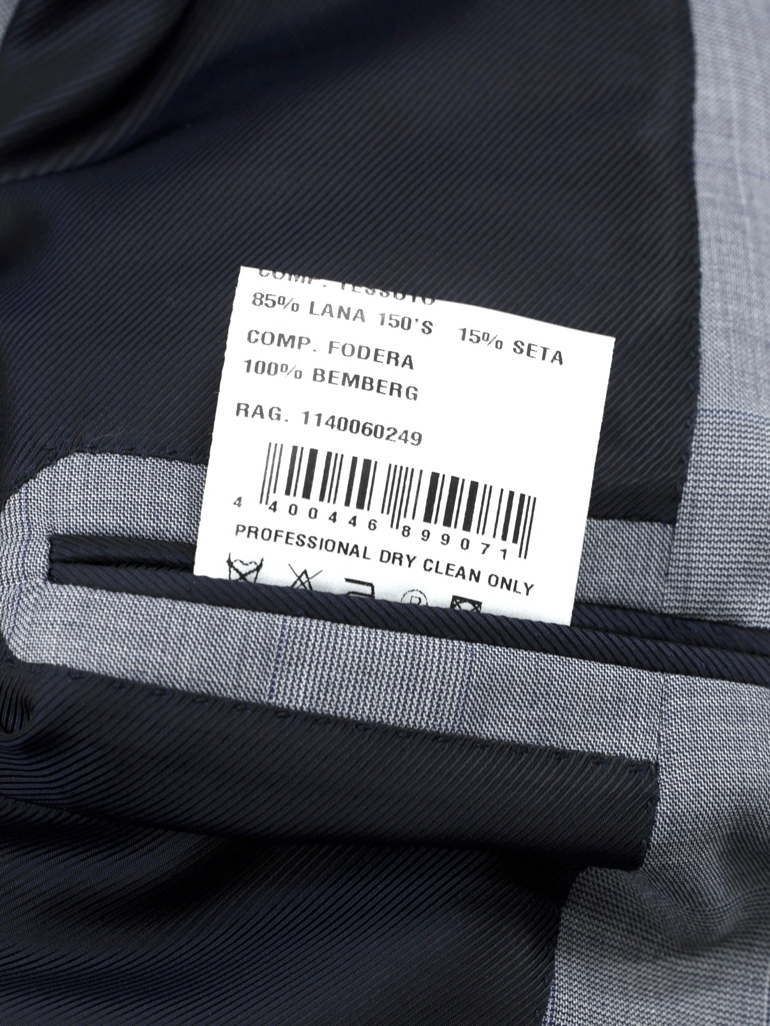 Cesare Attolini Light Grey & Steel Blue Super 150's & Silk Checkered Suit