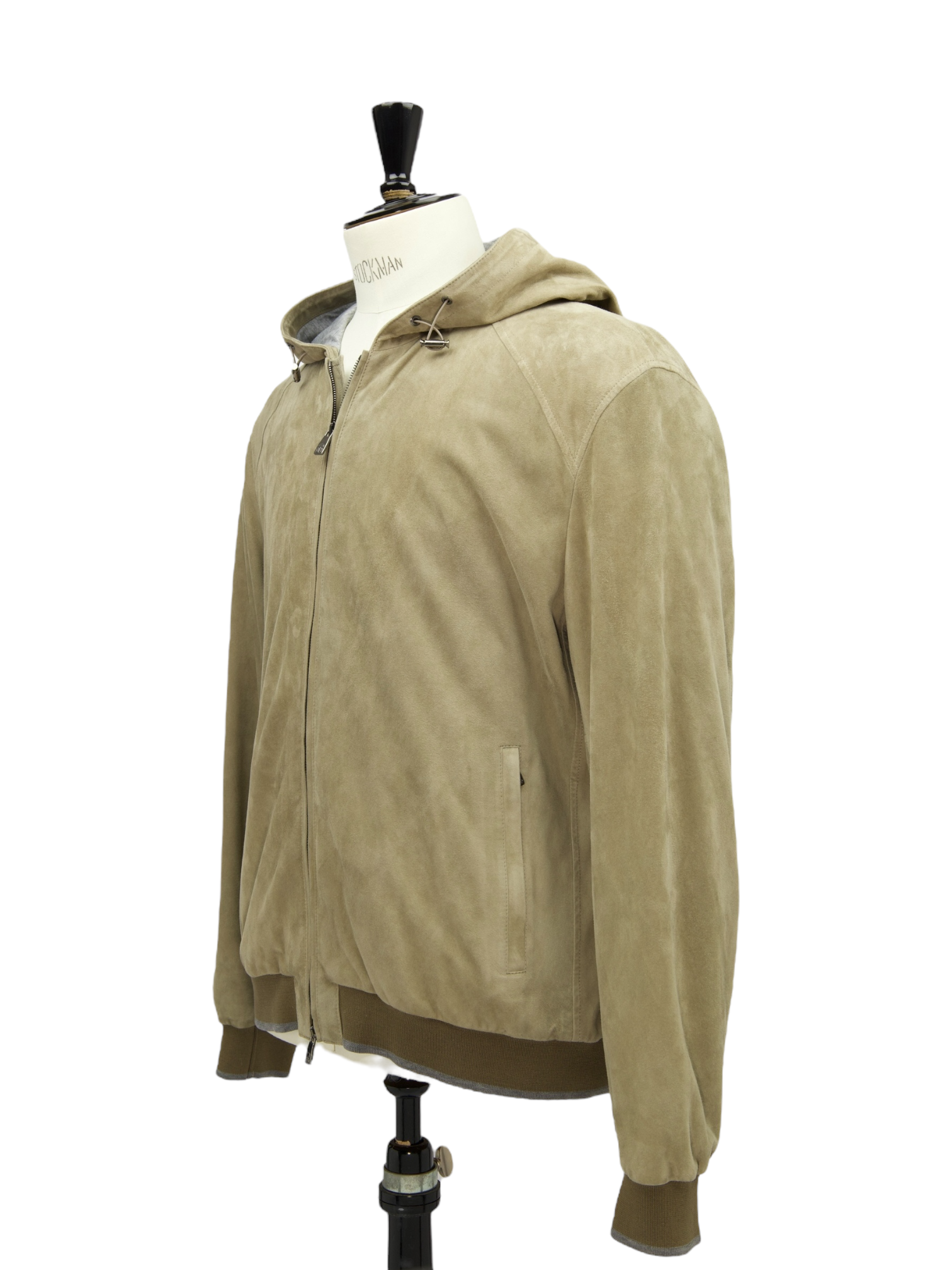 Corneliani Light Brown Lambskin Suede Hooded Jacket