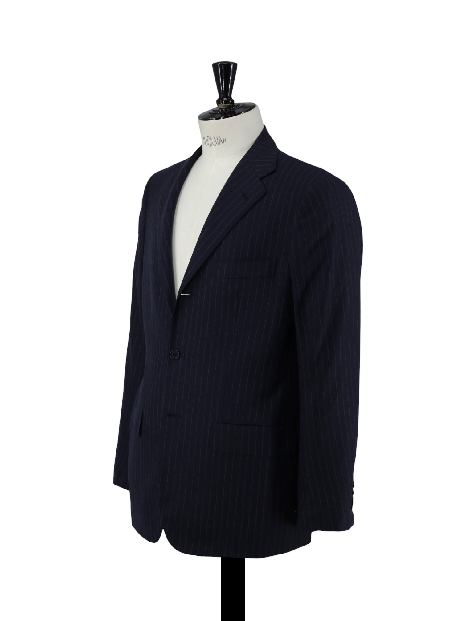Kiton Navy Pure Cashmere Sartorial Pinstripe Suit