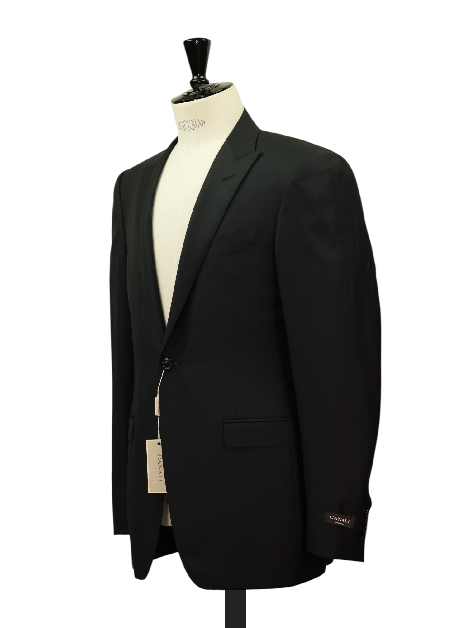 Canali Black & Grey Fine-Wool Traditional Lounge Suit