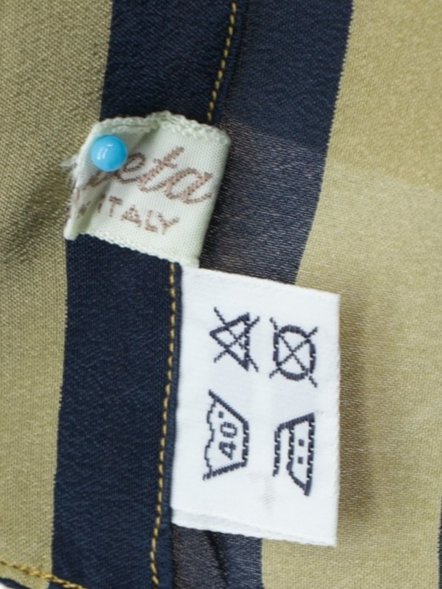 Fray Gold & Navy Raw-Silk Multi-Stripes "Sopranos" Shirt