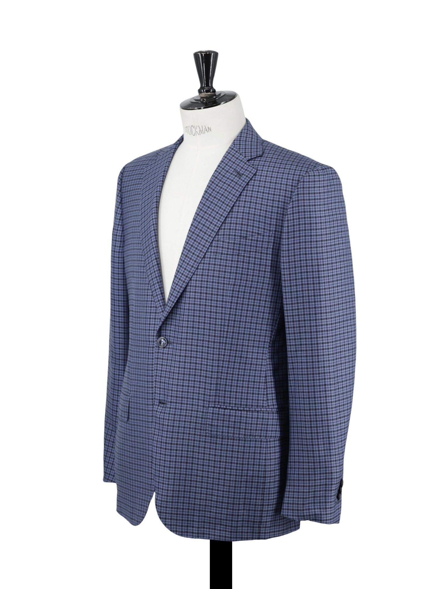 Ermenegildo Zegna Steel Blue Lightweight-Cashmere Checkered Mila Jacket