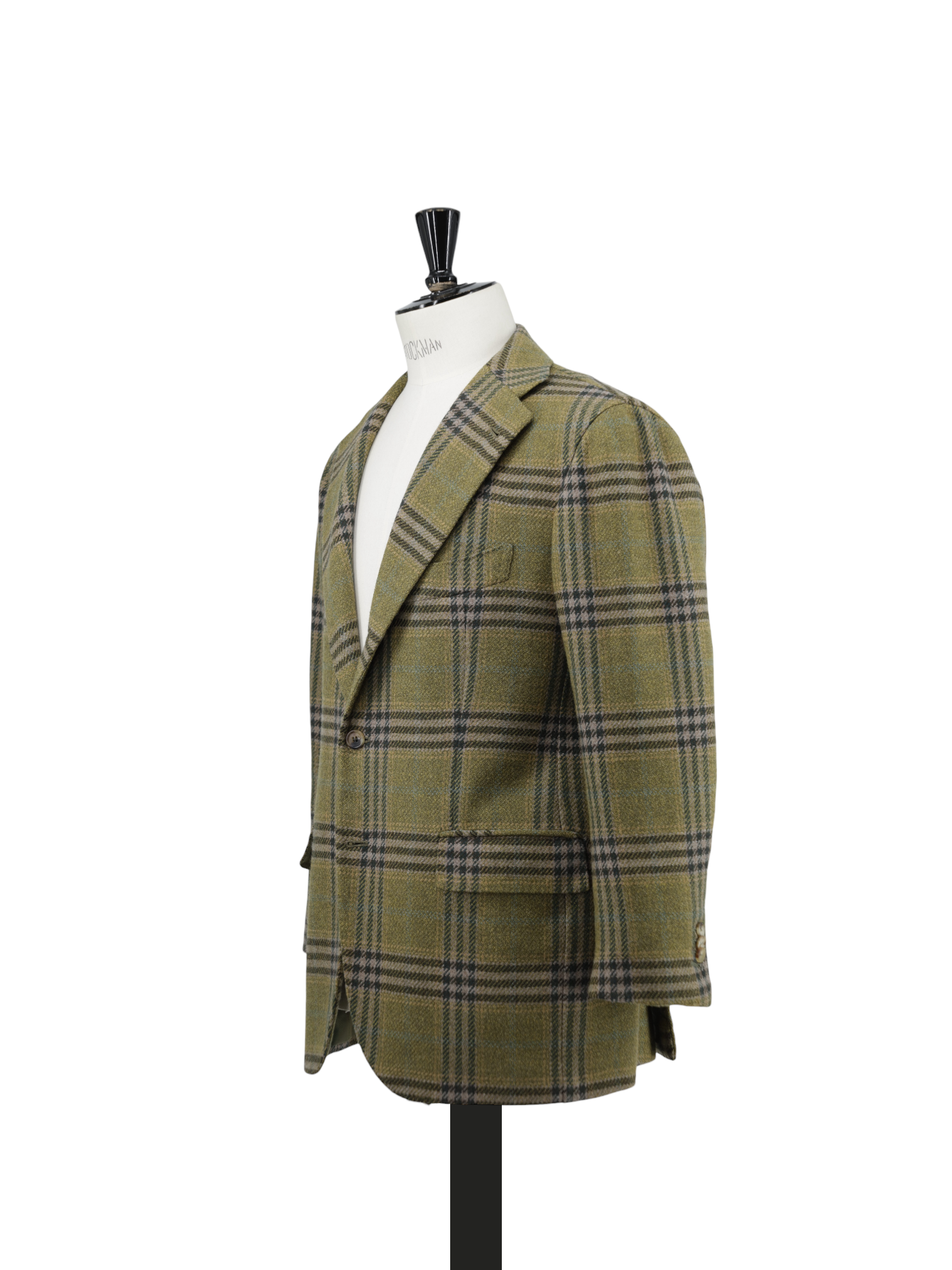Orazio Luciano Moss Green Tweed-Wool Tartan Jacket