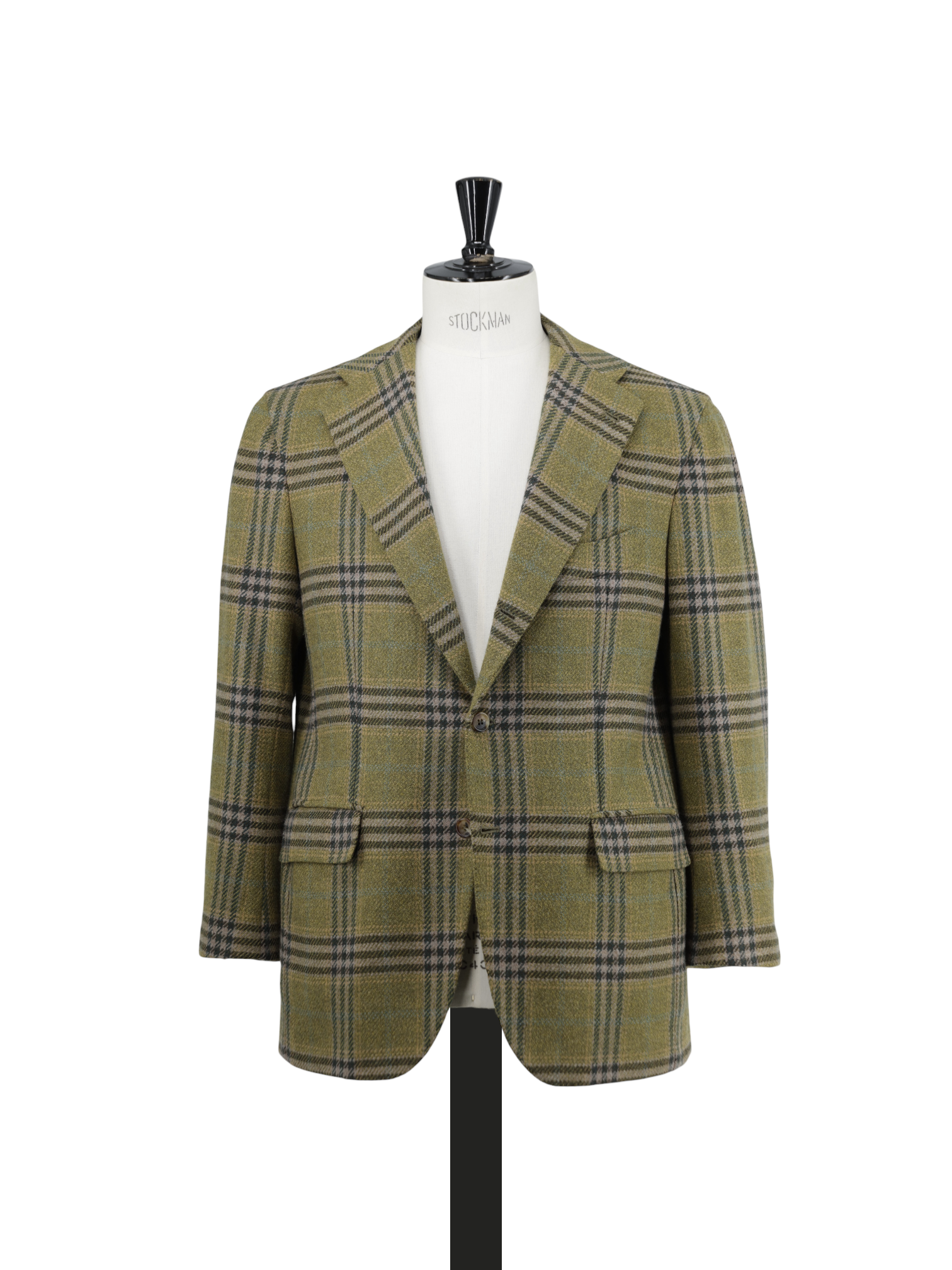 Orazio Luciano Moss Green Tweed-Wool Tartan Jacket