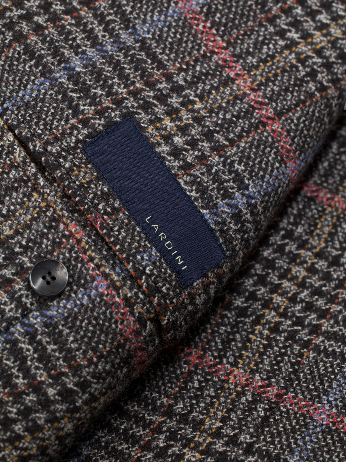 Lardini Brown & Multicolor Wool Tartan Jacket