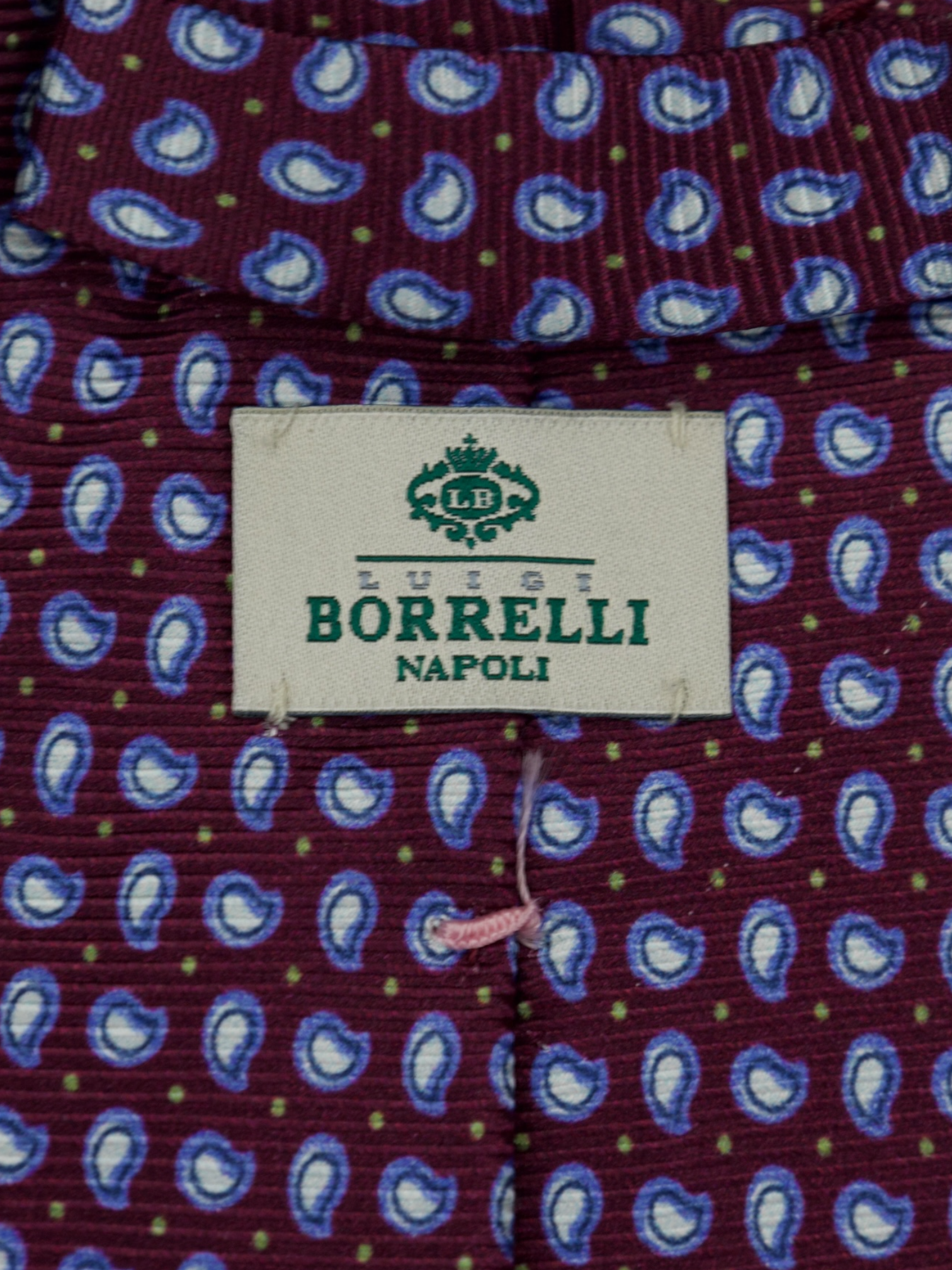 Luigi Borrelli Wine Red 3-Fold Paisley Silk Tie