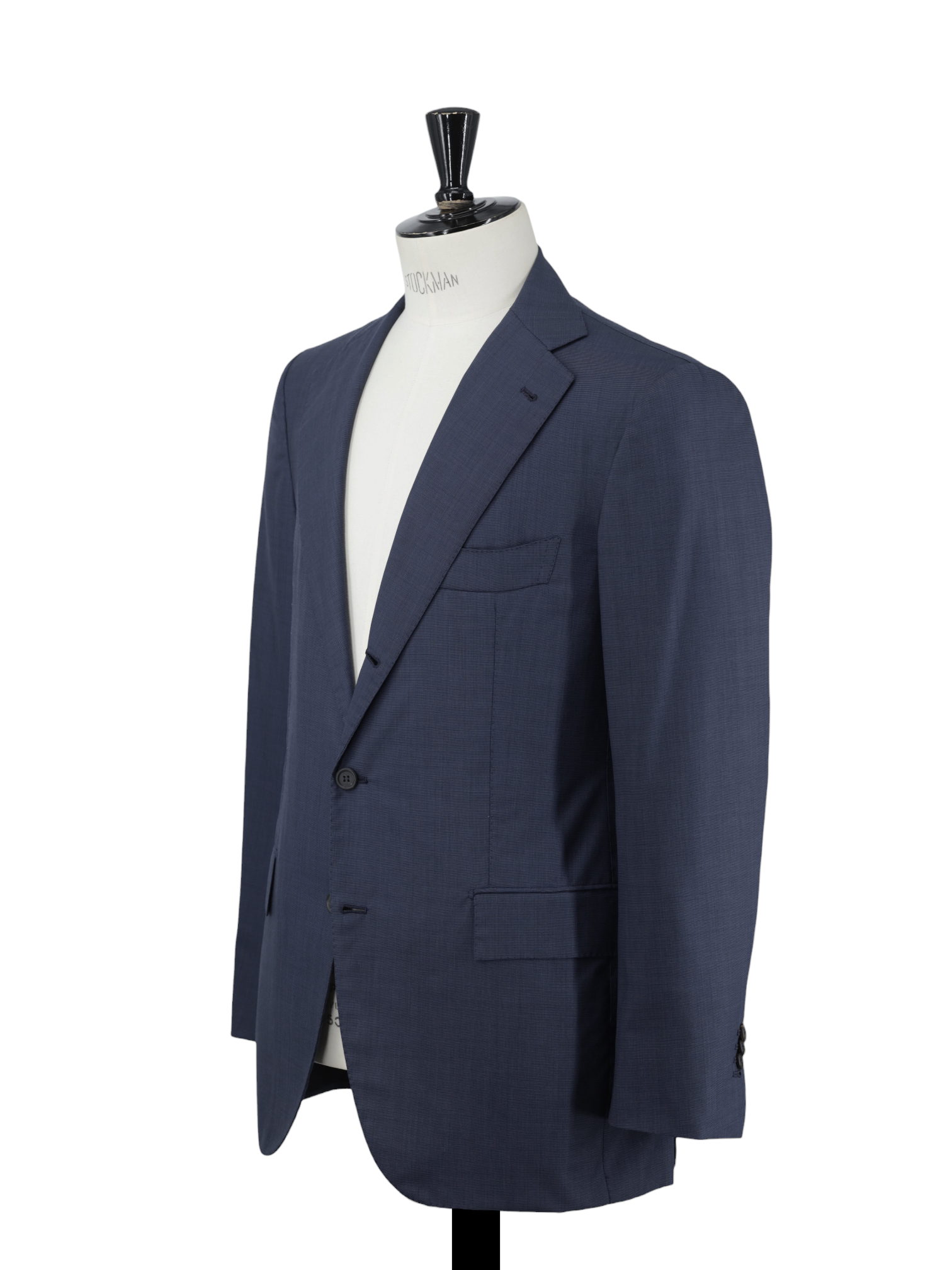 Orazio Luciano Steel Blue Fine-Wool Pinpoint Suit Jacket