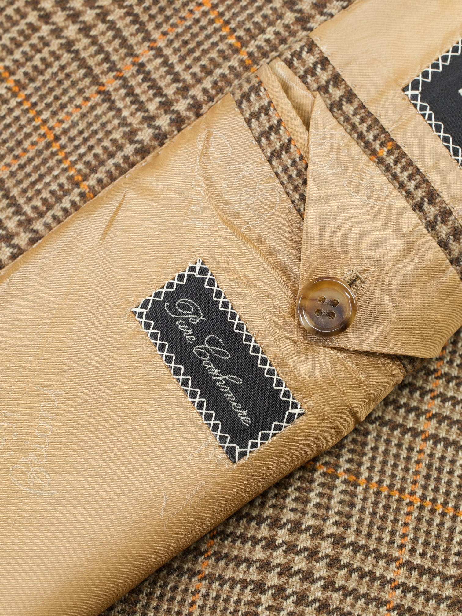 Brioni Brown & Orange Pure Cashmere Prince of Wales Nomentano Jacket
