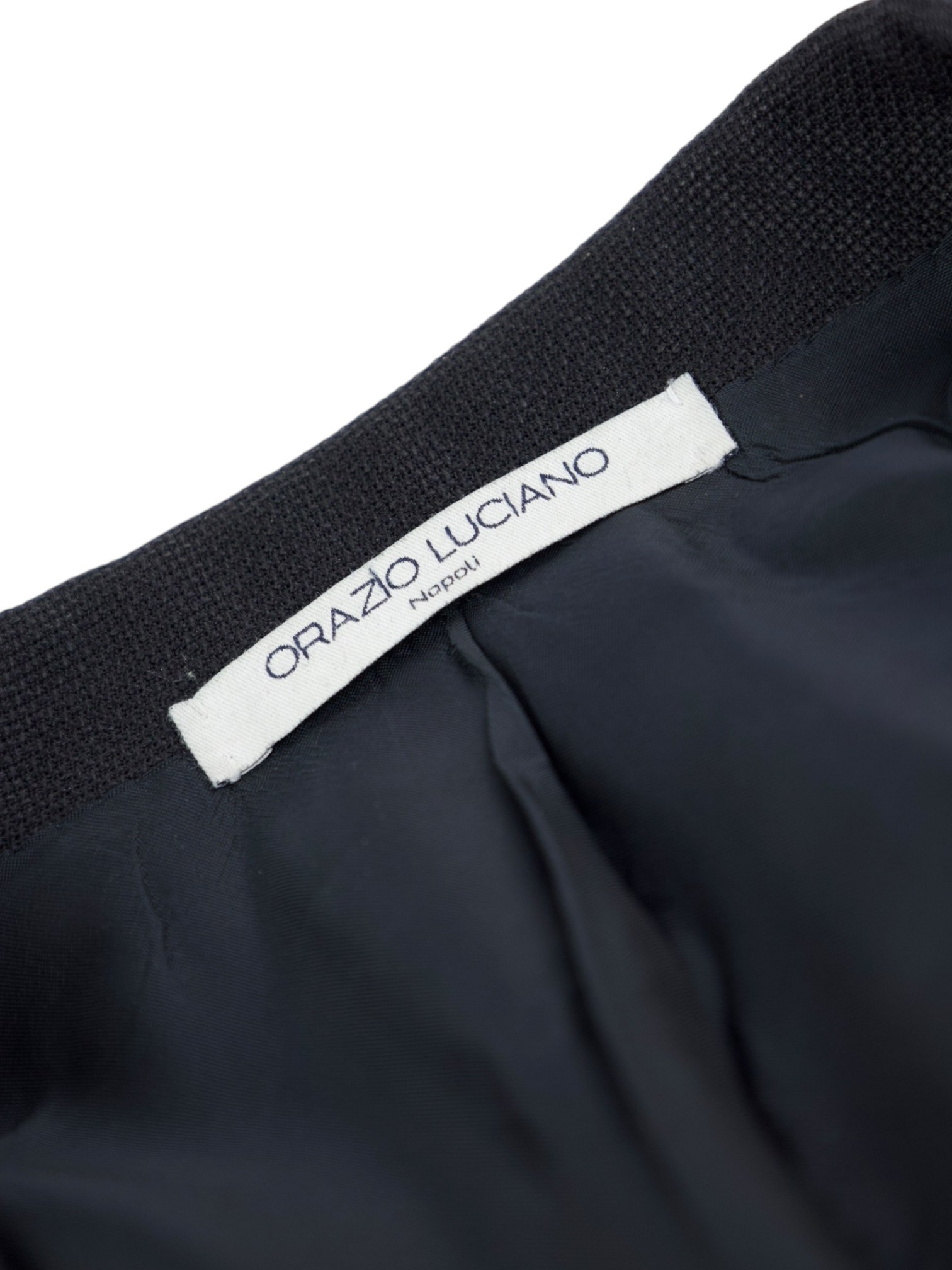 Orazio Luciano Black Wool & Mohair Hopsack Jacket