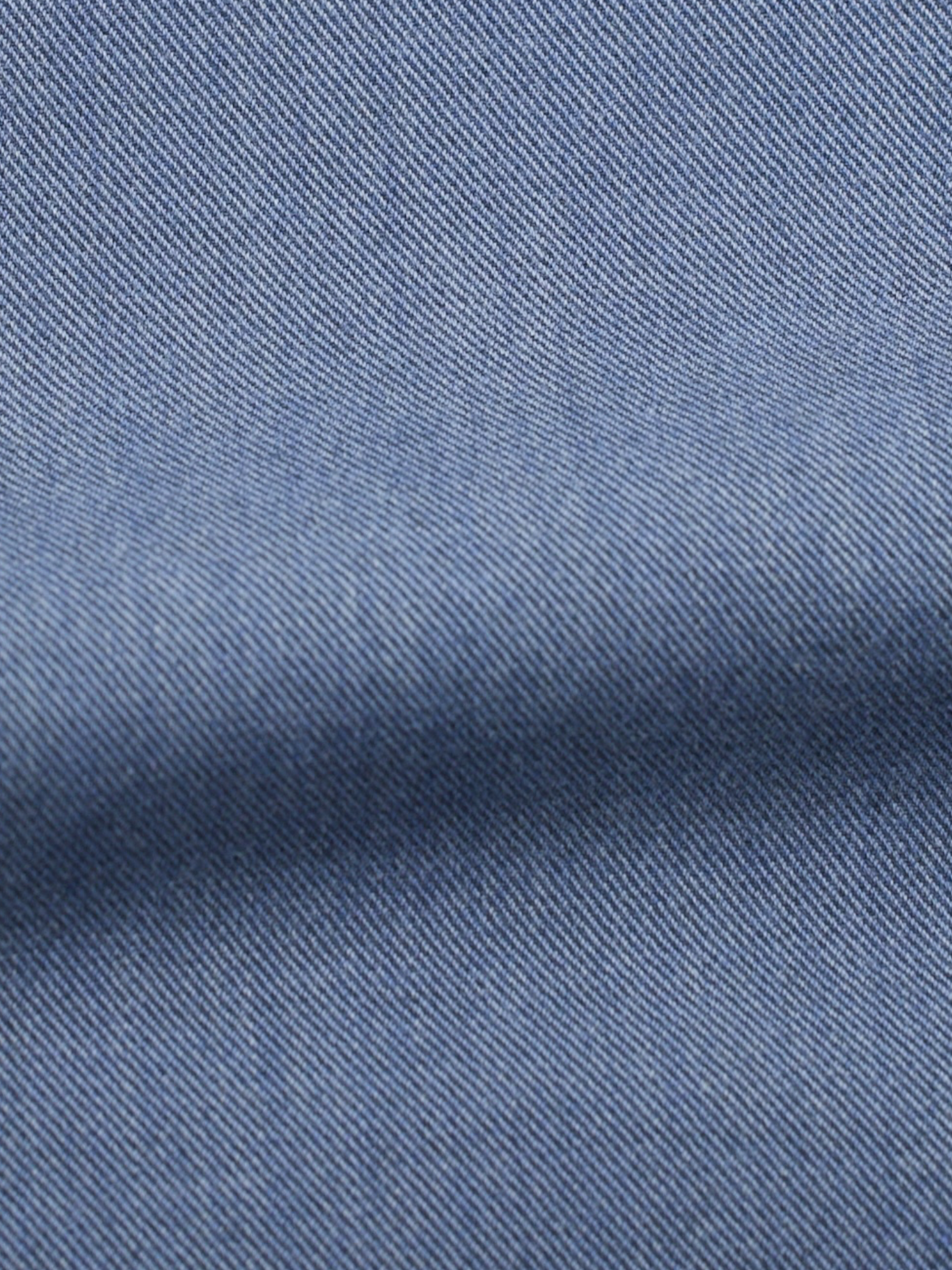 Cesare Attolini Steel Blue Pure Cotton Twill Shirt