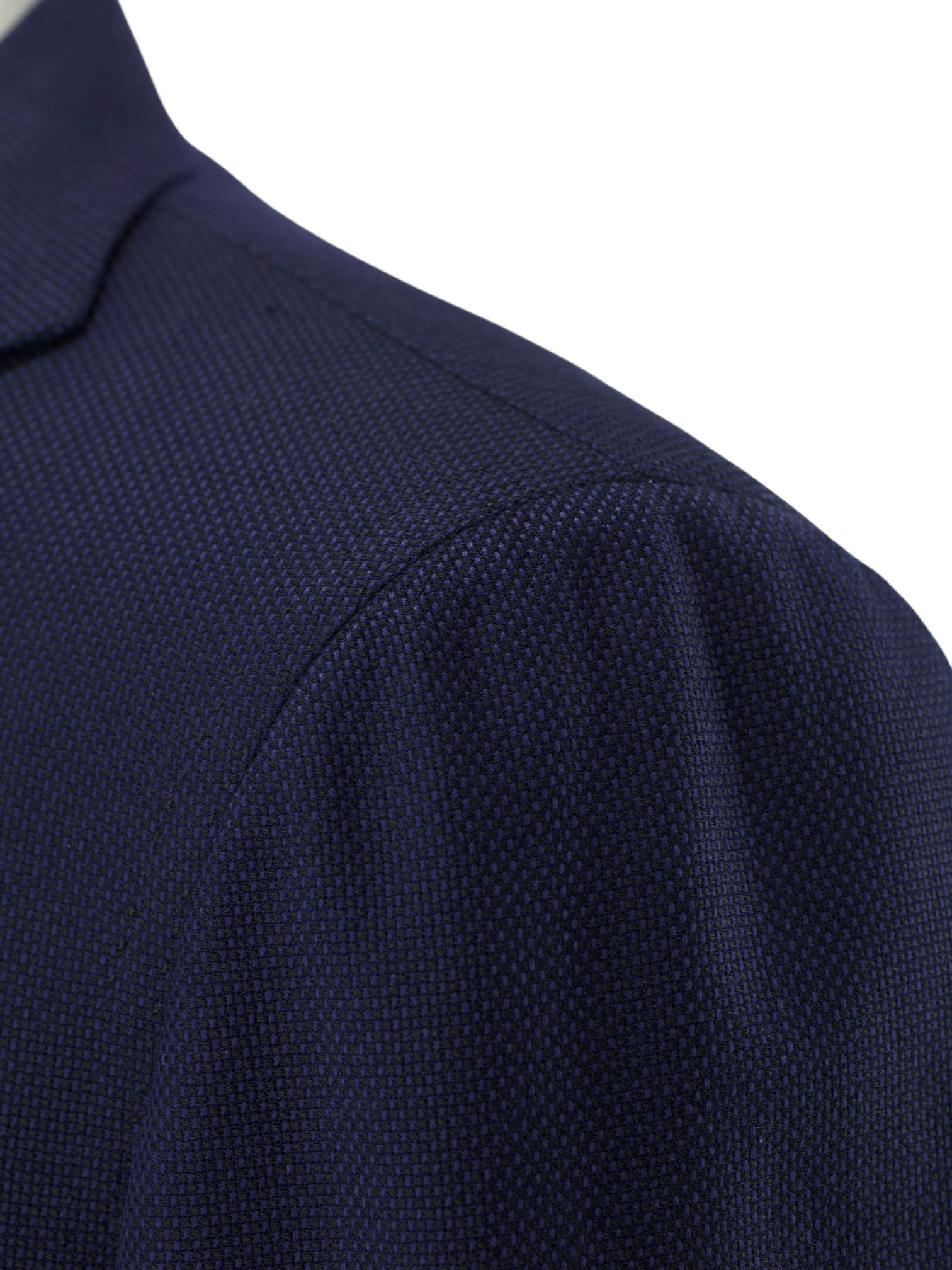 Cesare Attolini Navy Pure Wool Bicolor Micro-Pattern Jacket