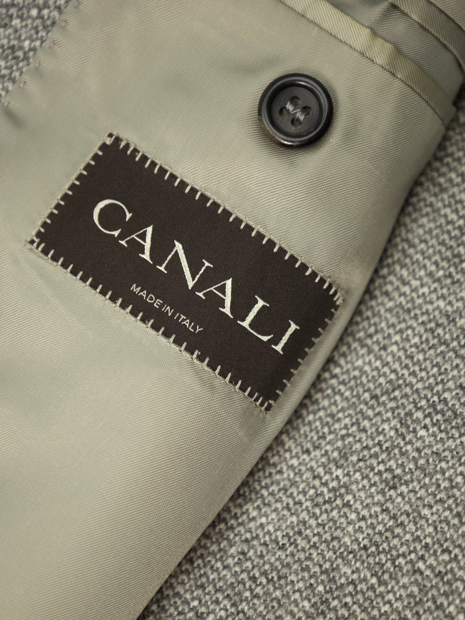 Canali Light Grey Wool, Angora & Cashgora Micro-Pattern Jacket