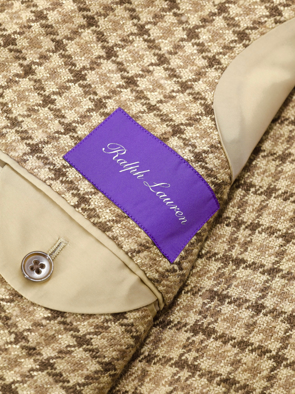 Ralph Lauren Purple Label Silk, Linen & Cashmere Gun Check Hacking Jacket
