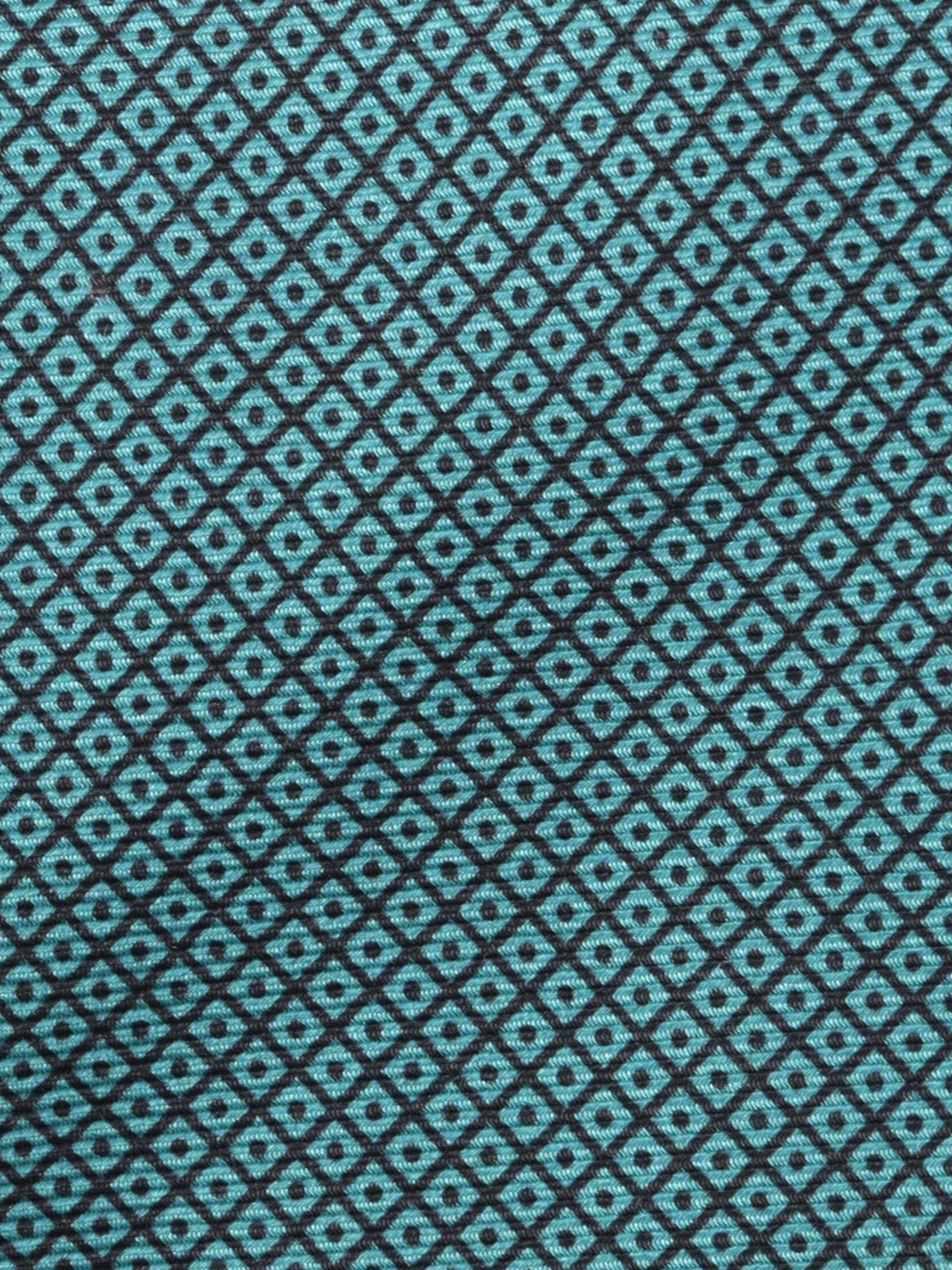 Kiton 5-Fold Teal Green Silk Micro-Pattern Self-Tipped Tie