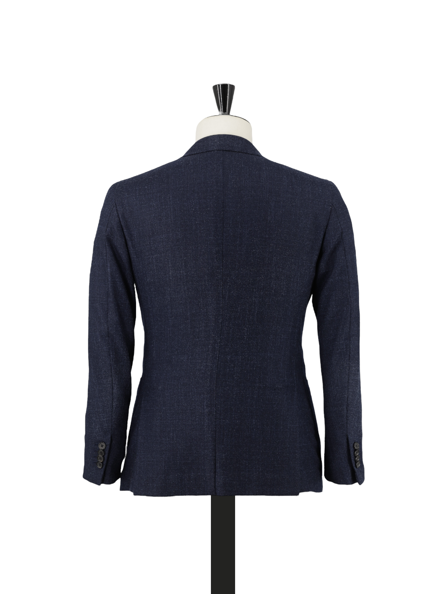 Isaia Dark Blue Wool, Silk & Cashmere Micro-Pattern “Sailor” Jacket