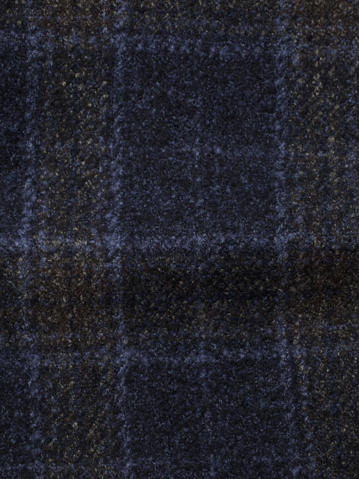 Caruso Blue & Brown Wool, Stretch, Silk & Linnen Boucle Checkered Jacket