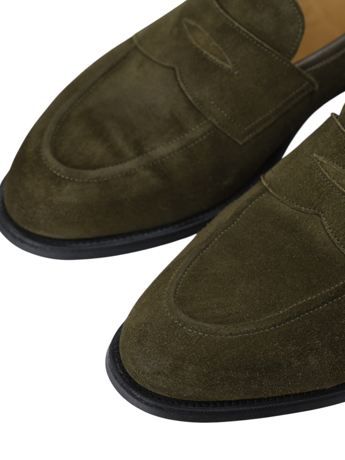 Edward Green Army Green Suede Piccadilly "E184" Penny Loafer