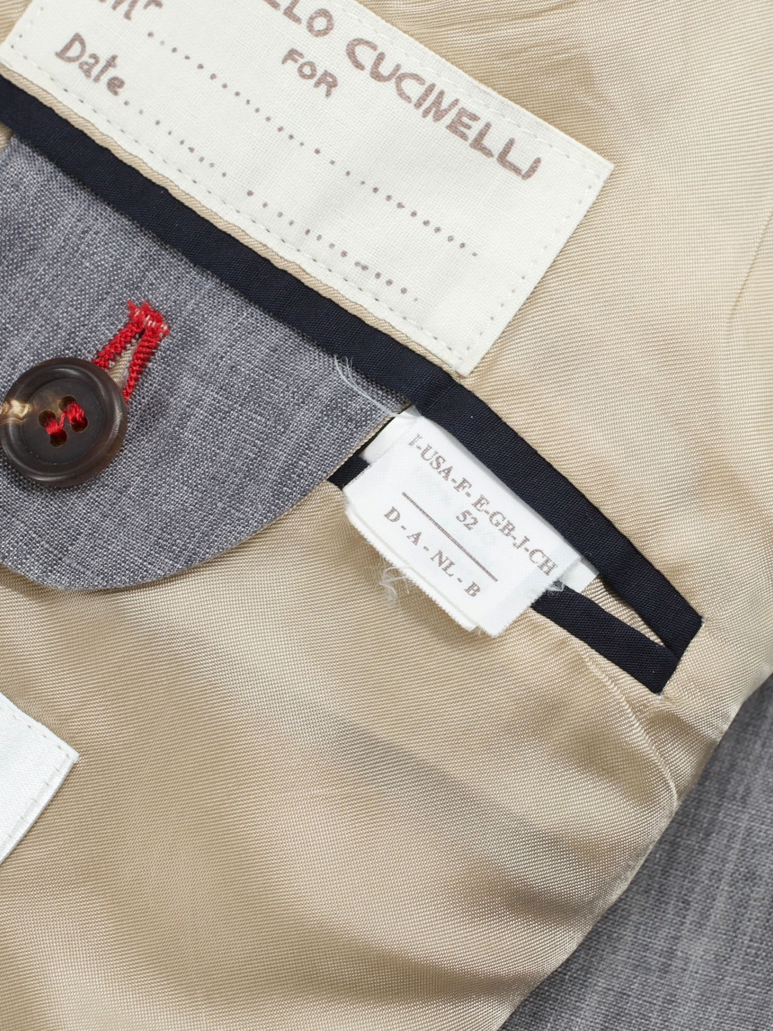 Brunello Cucinelli Light Grey Linen Elbow-Patch Italian-Countryside Jacket