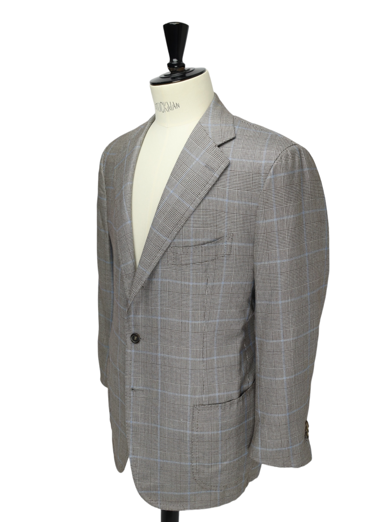 Cesare Attolini Grey Cashmere & Silk Prince of Wales Check Jacket