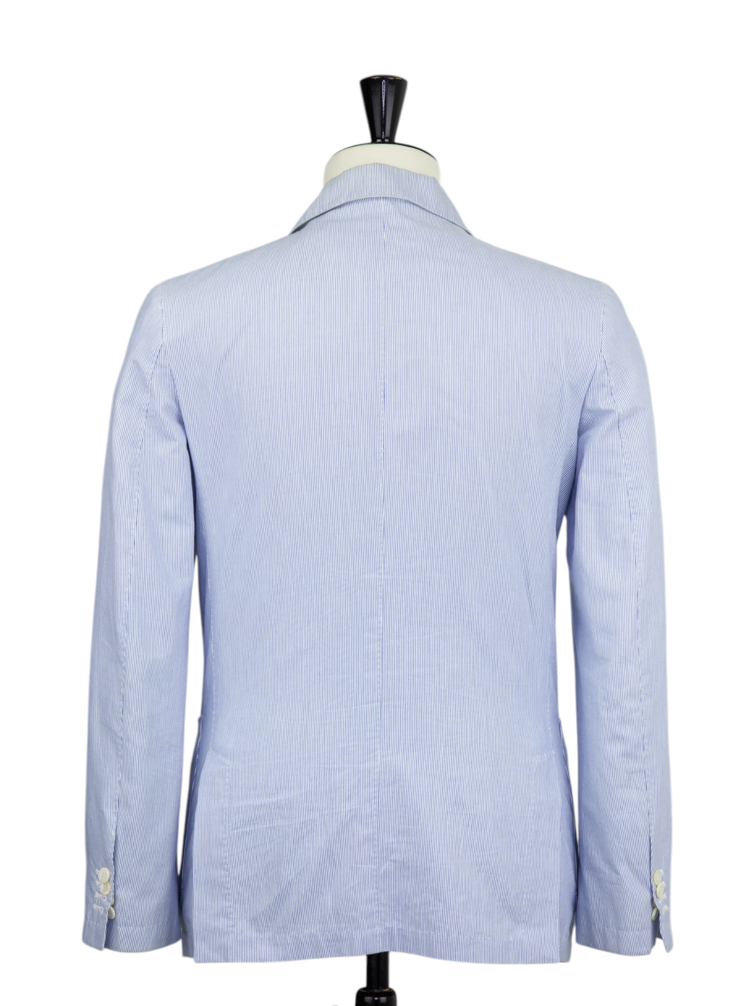 Corneliani ID Light Blue Cotton Pinstripe Unconstructed Jacket