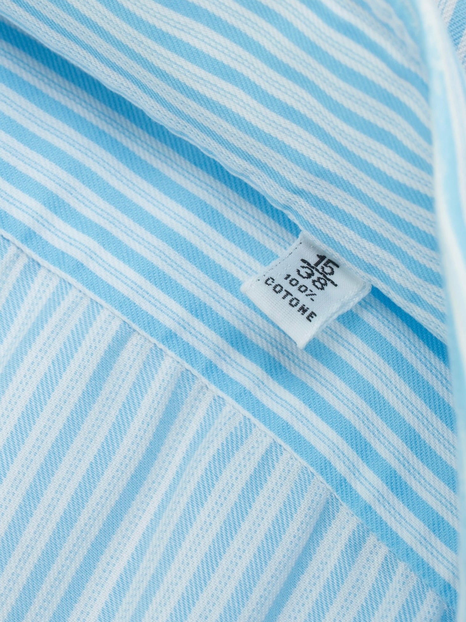 Finamore Turquoise & White Cotton Multi-Stripe Shirt