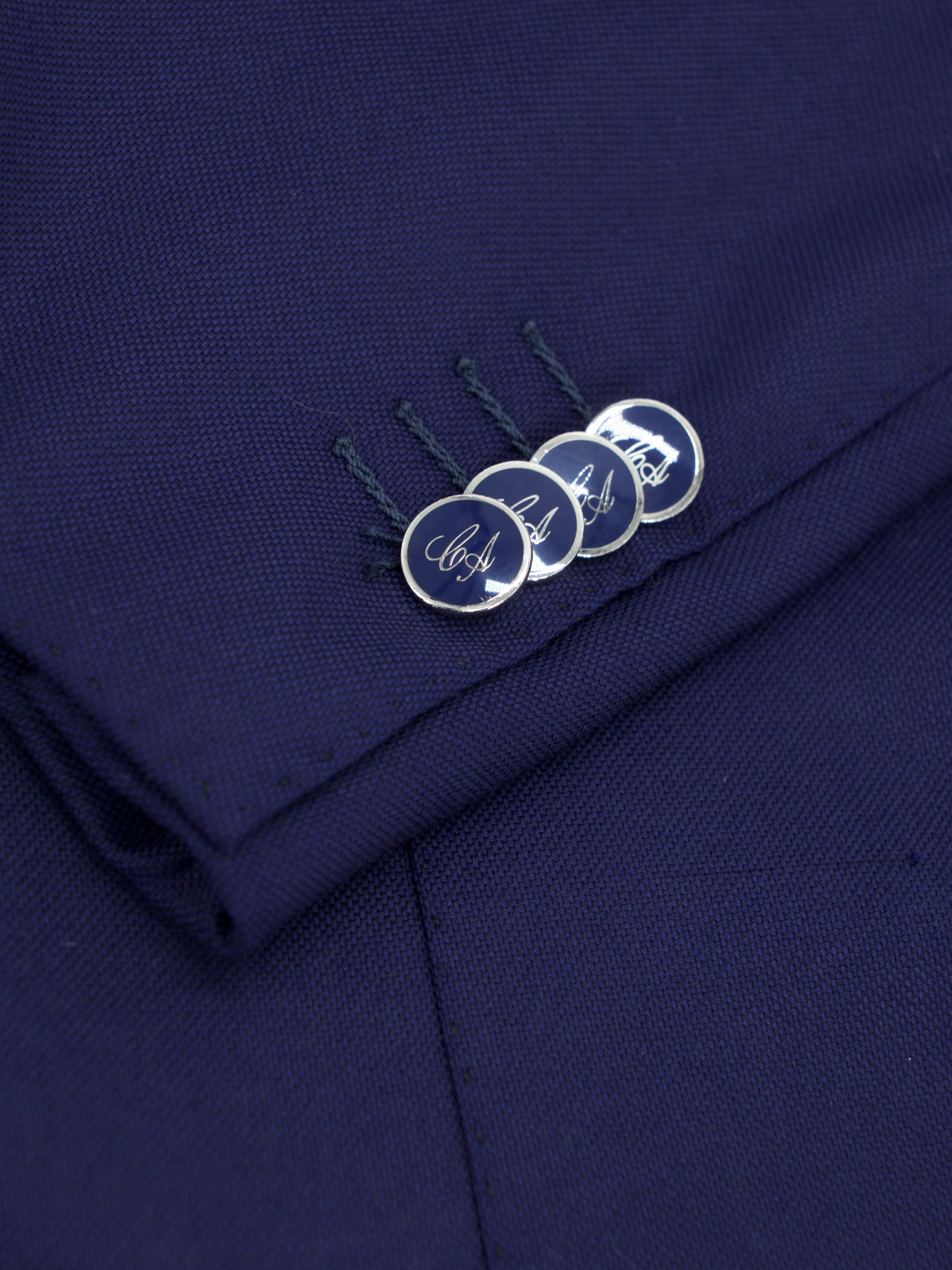 Cesare Attolini Dark Blue Wool & Cashmere Twill Blazer Jacket