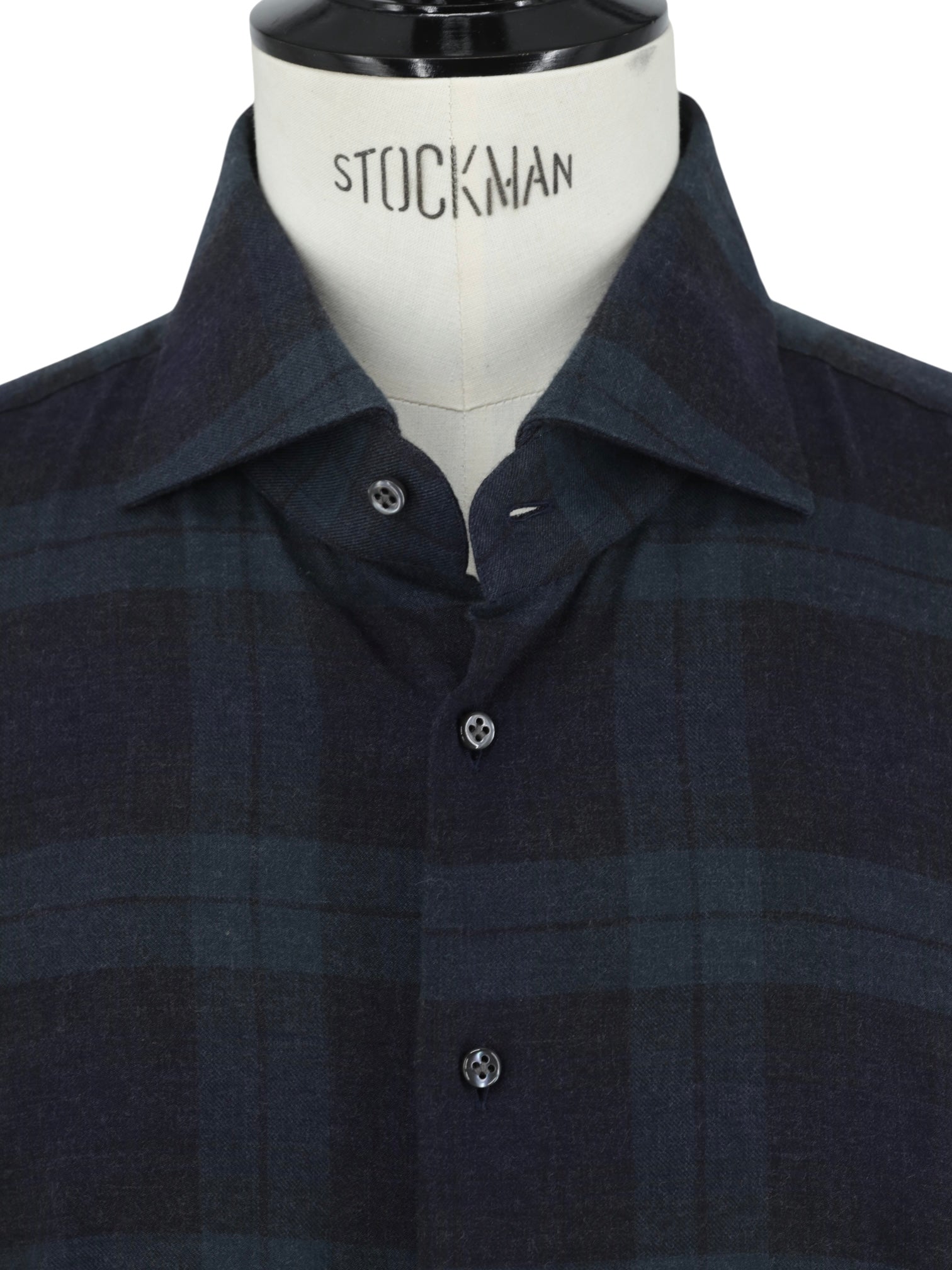 Emanuele Maffeis Black & Racing Green Cotton & Wool Blackwatch Shirt