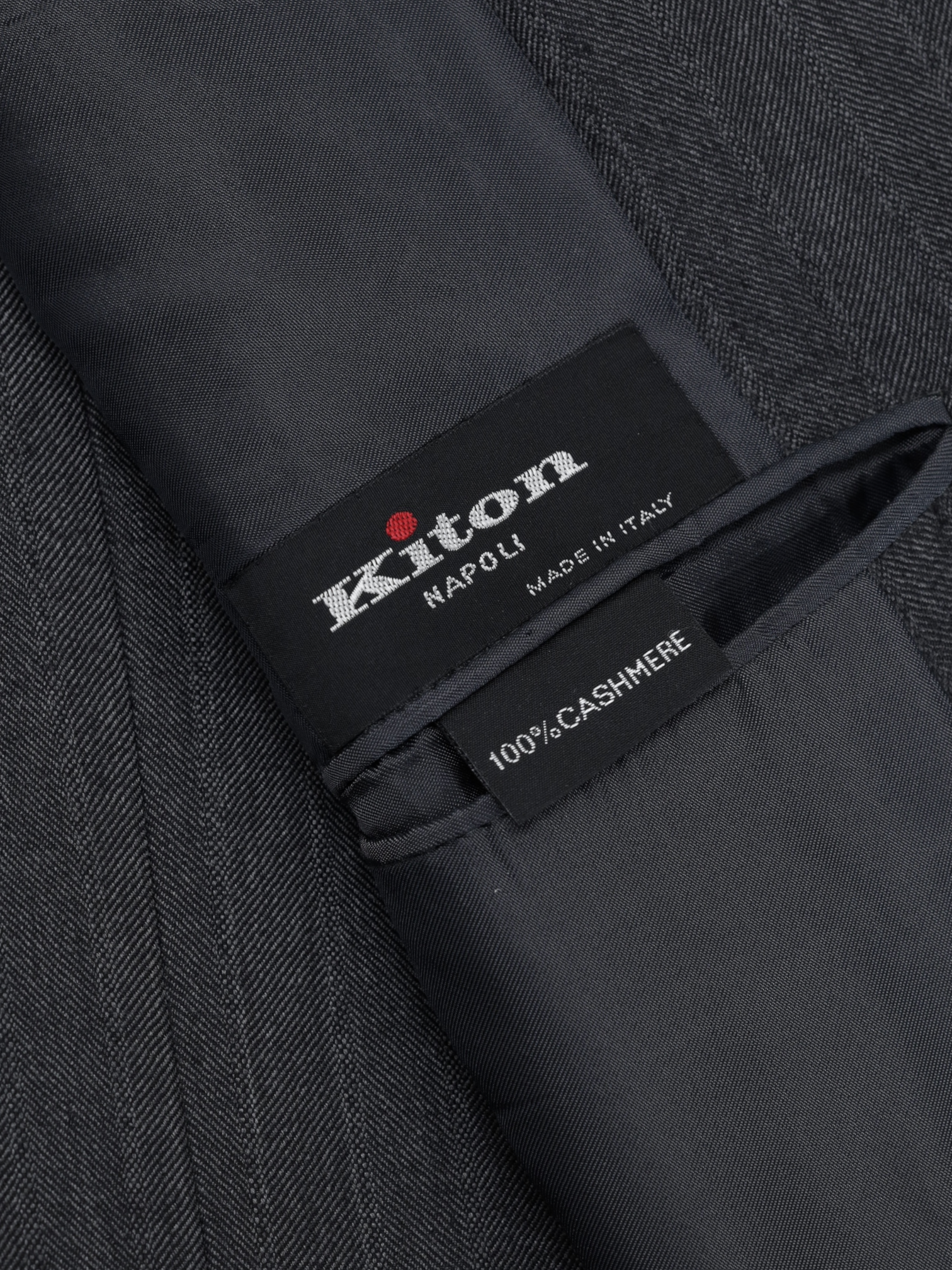 Kiton Grey Pure Cashmere Herringbone Winter Jacket