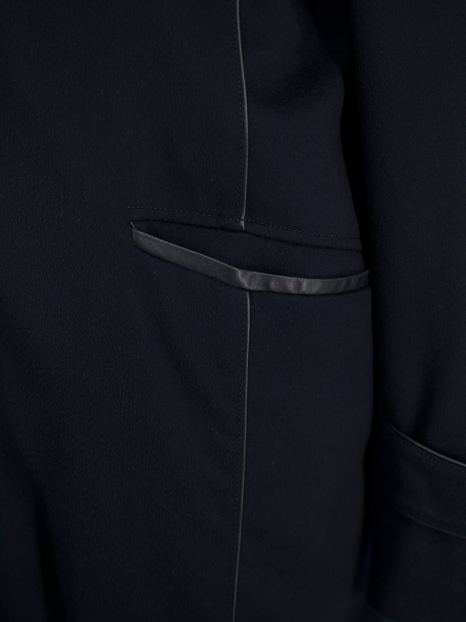 Brioni Navy Pure Cashmere Castorino-Fur Collar Coat