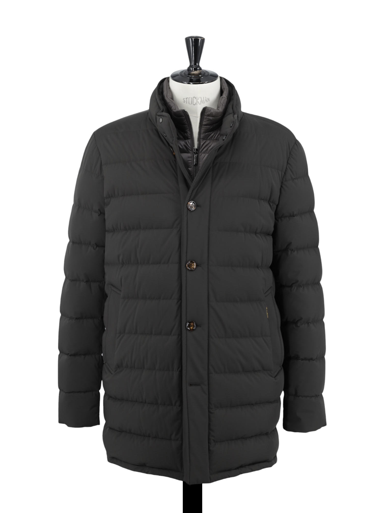 MooRER Dark Olive Goose-Down Padded Calegari-KN Coat