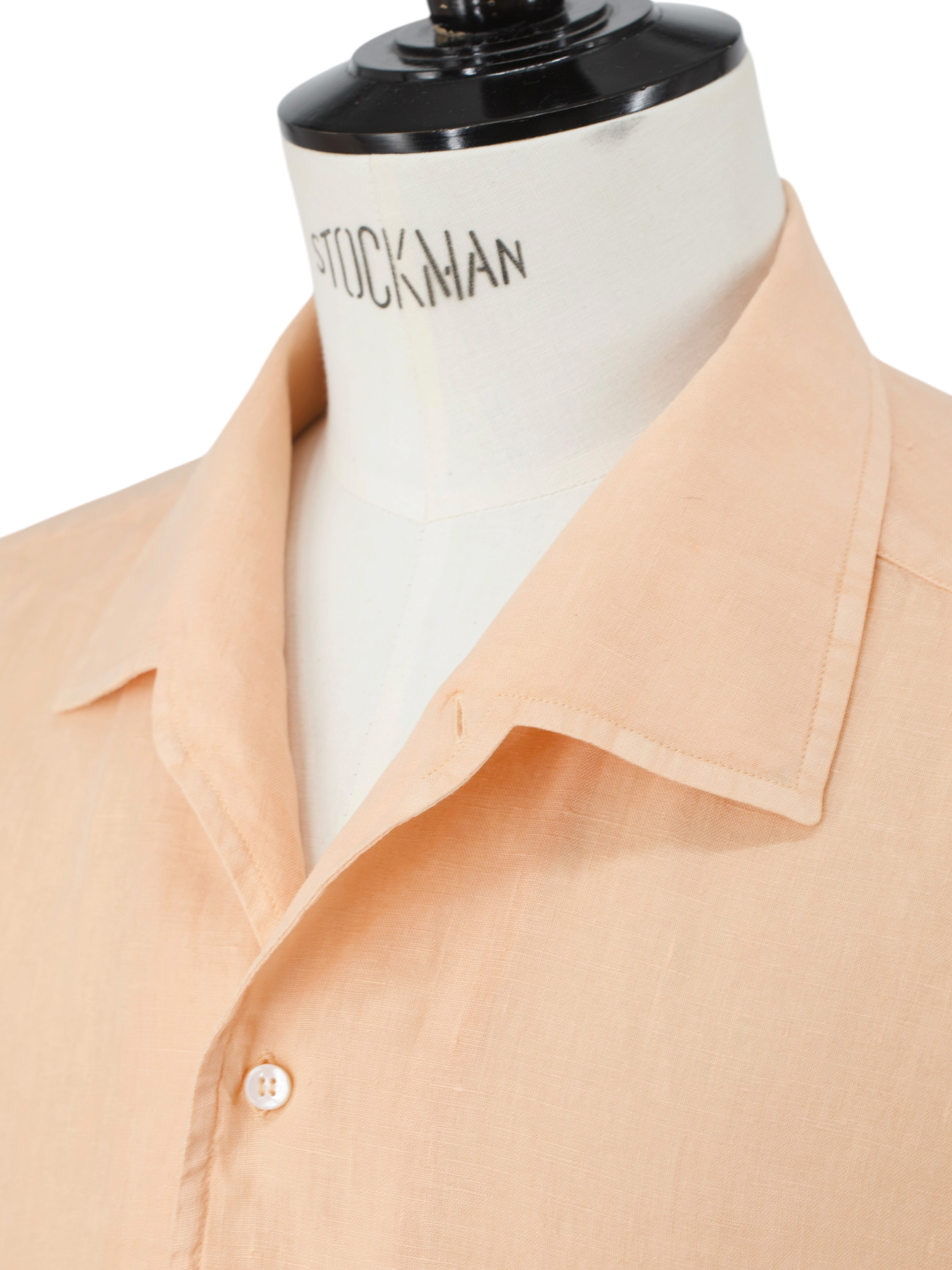 Loro Piana Pastel Orange André Garment-Dyed Linen Summer Shirt