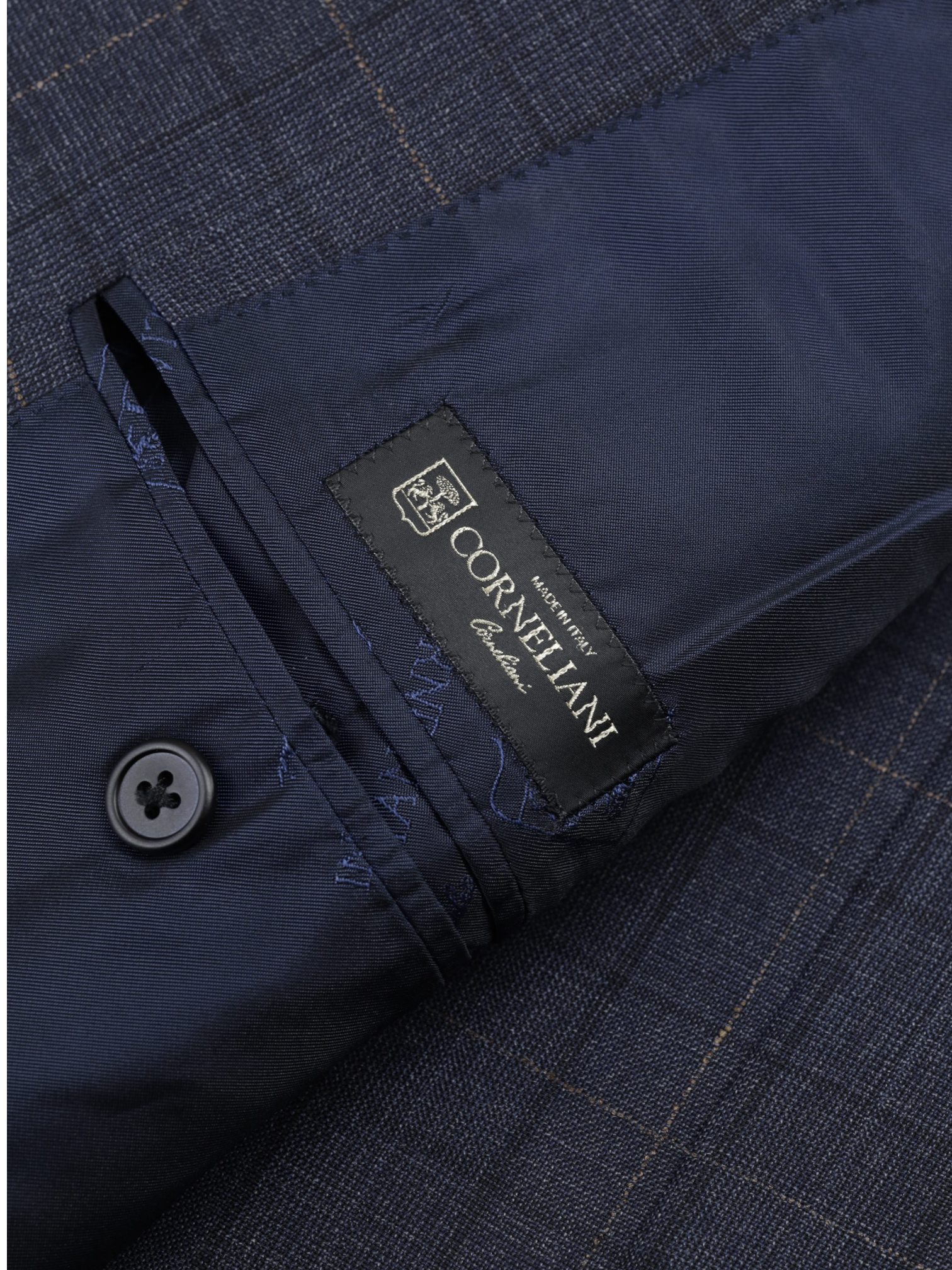 Corneliani Steel Grey & Bronze Super 130's Windowpane Academy Suit