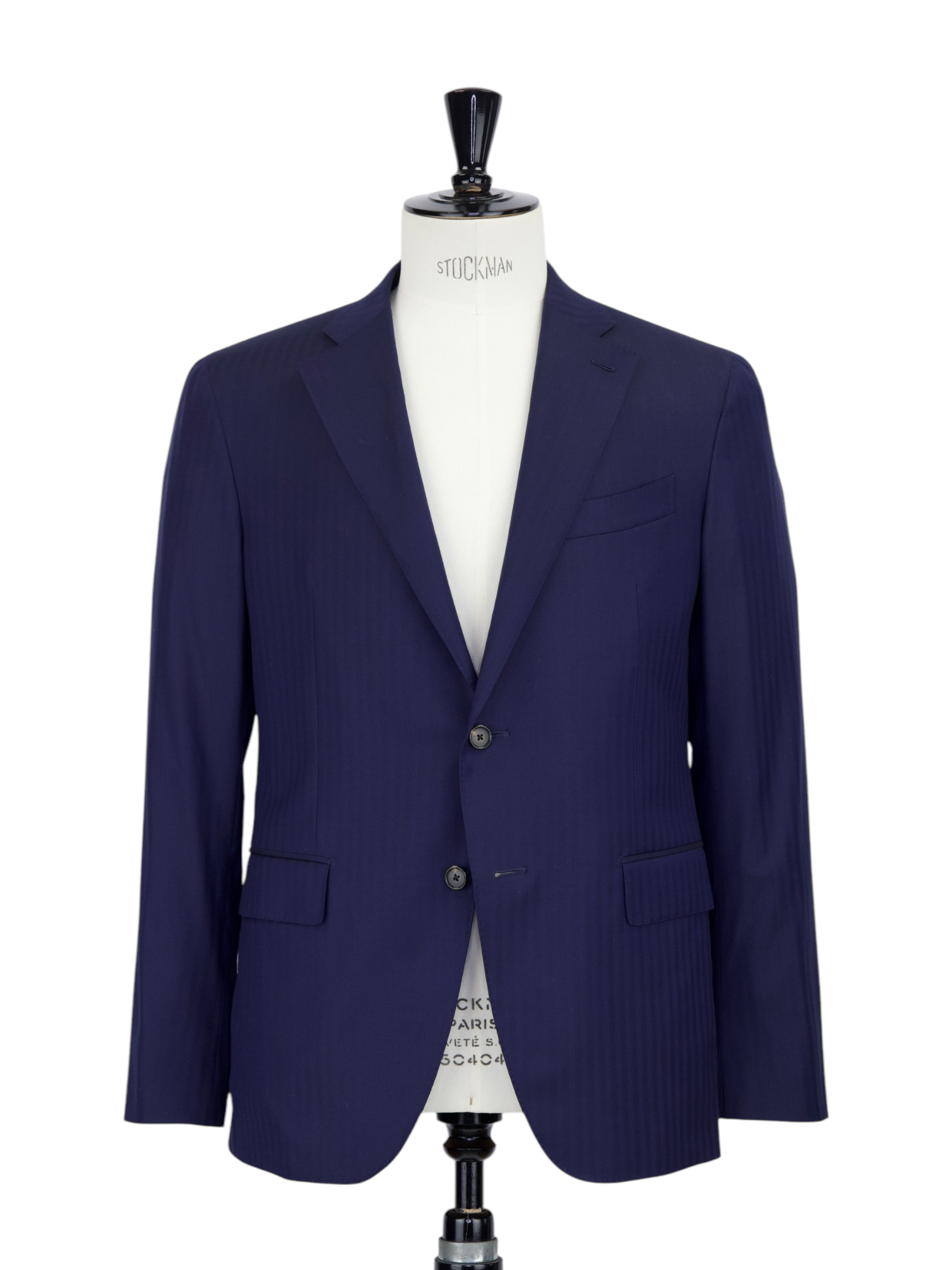 Caruso Navy Super 170's Wool & Cashmere "Cashmere Wish" Herringbone Boheme Suit + Extra Trousers