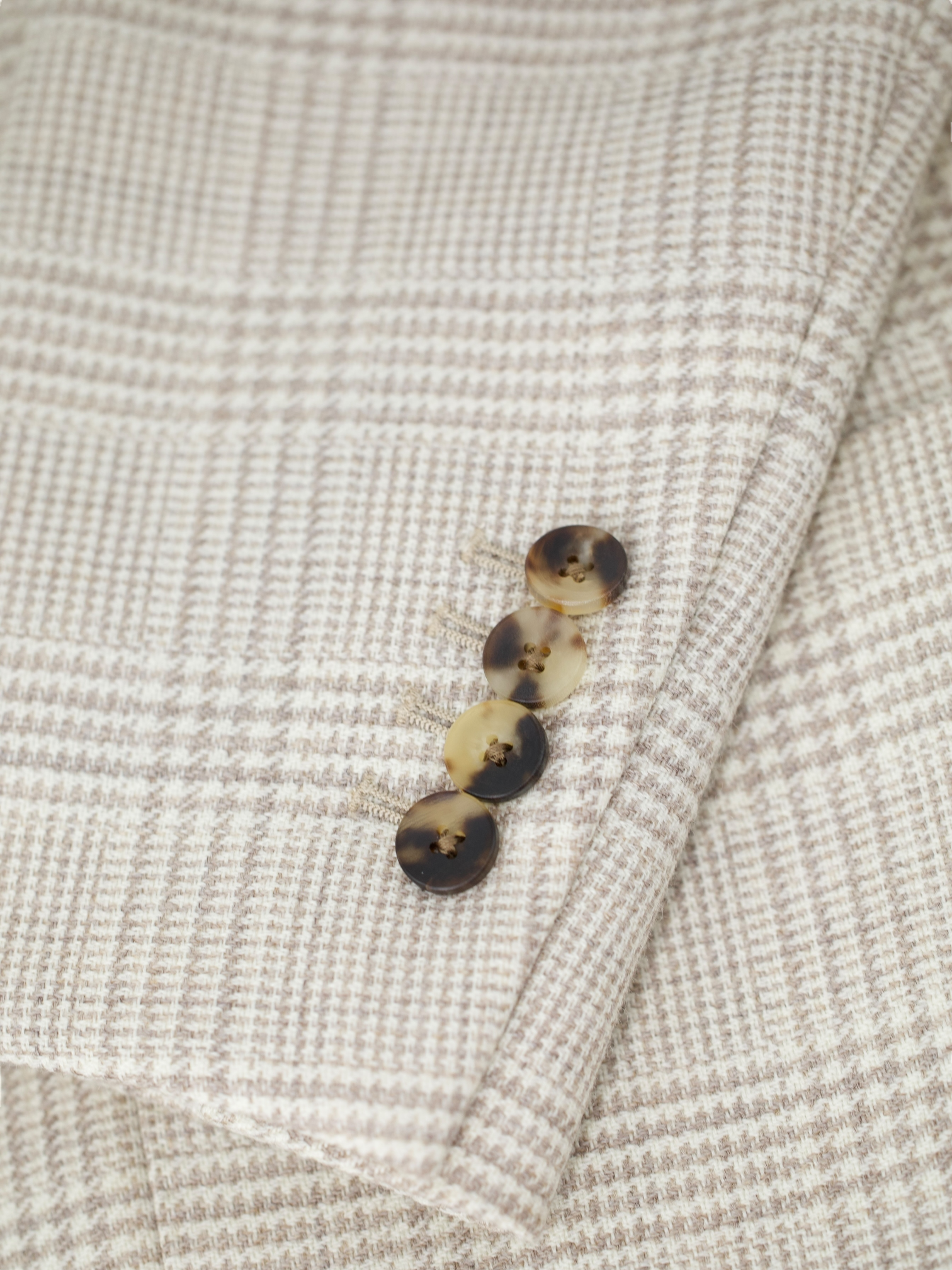 Lardini Taupe High-Twist Wool Prince of Wales Jacket