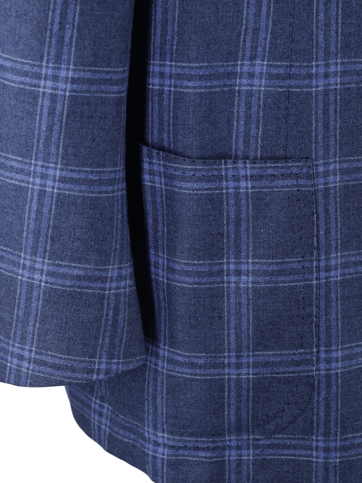 Cesare Attolini Blue Silk & Cashmere Windowpane Jacket